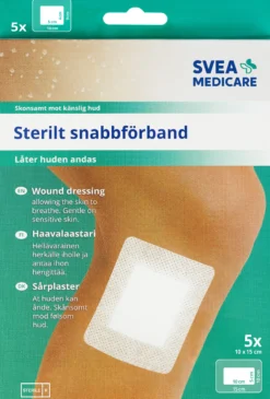 Svea Medicare Sterilt Snabbförband 10 x 15 cm 5 st