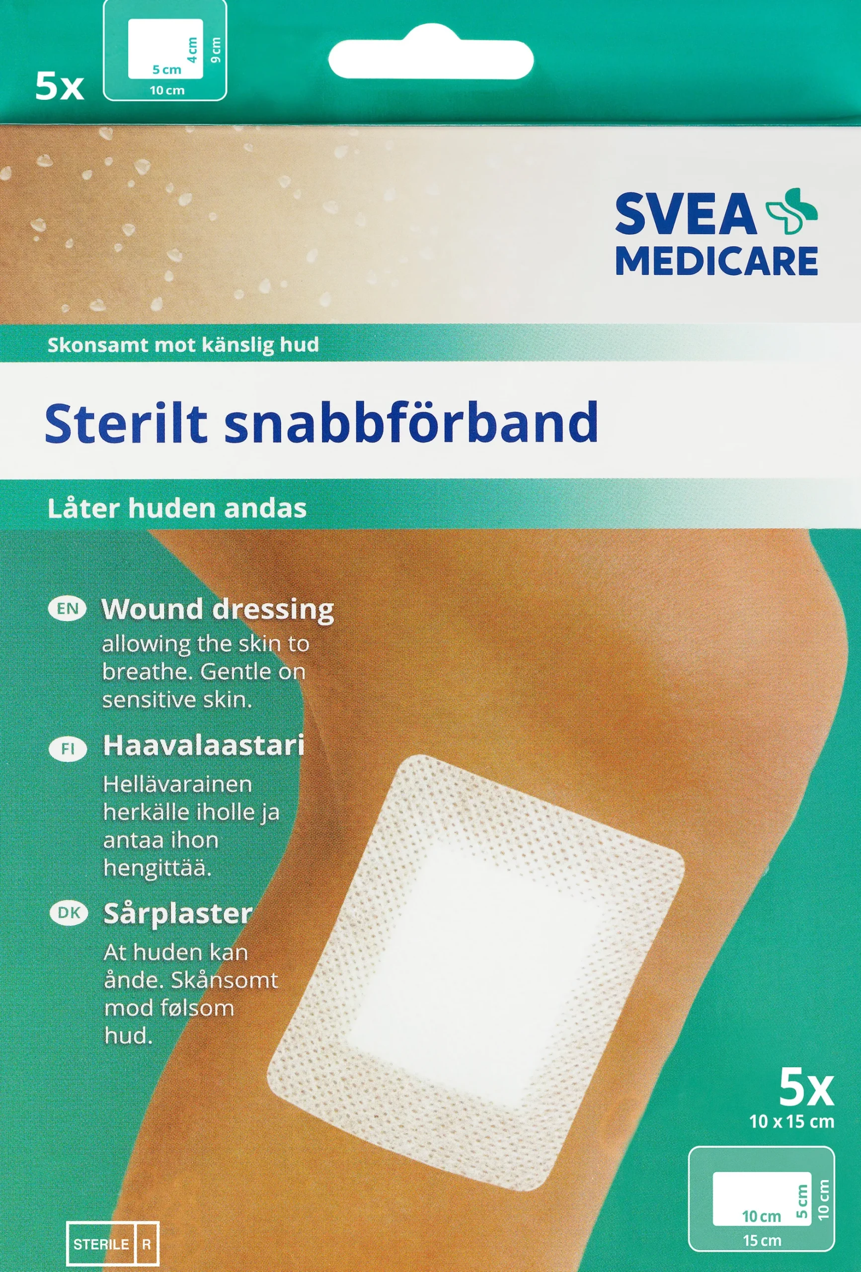 Svea Medicare Sterilt Snabbförband 10 x 15 cm 5 st