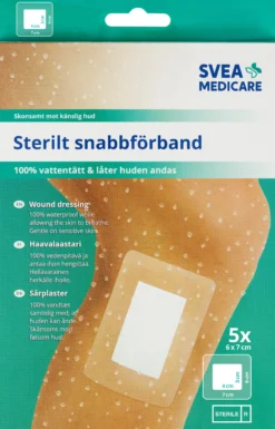 Svea Medicare 100% Vattentätt Sterilt Snabbförband 6 x 7 cm 5 st
