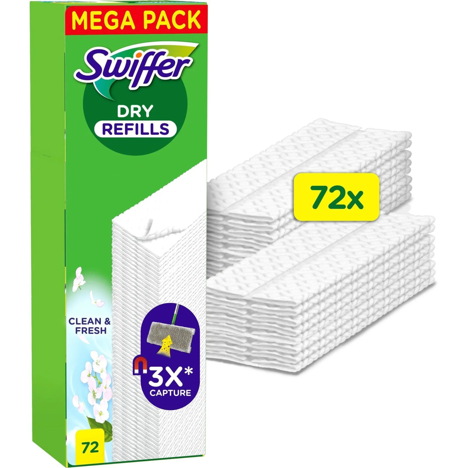 Swiffer Dry Torra Rengöringsdukar för golv, 72 st