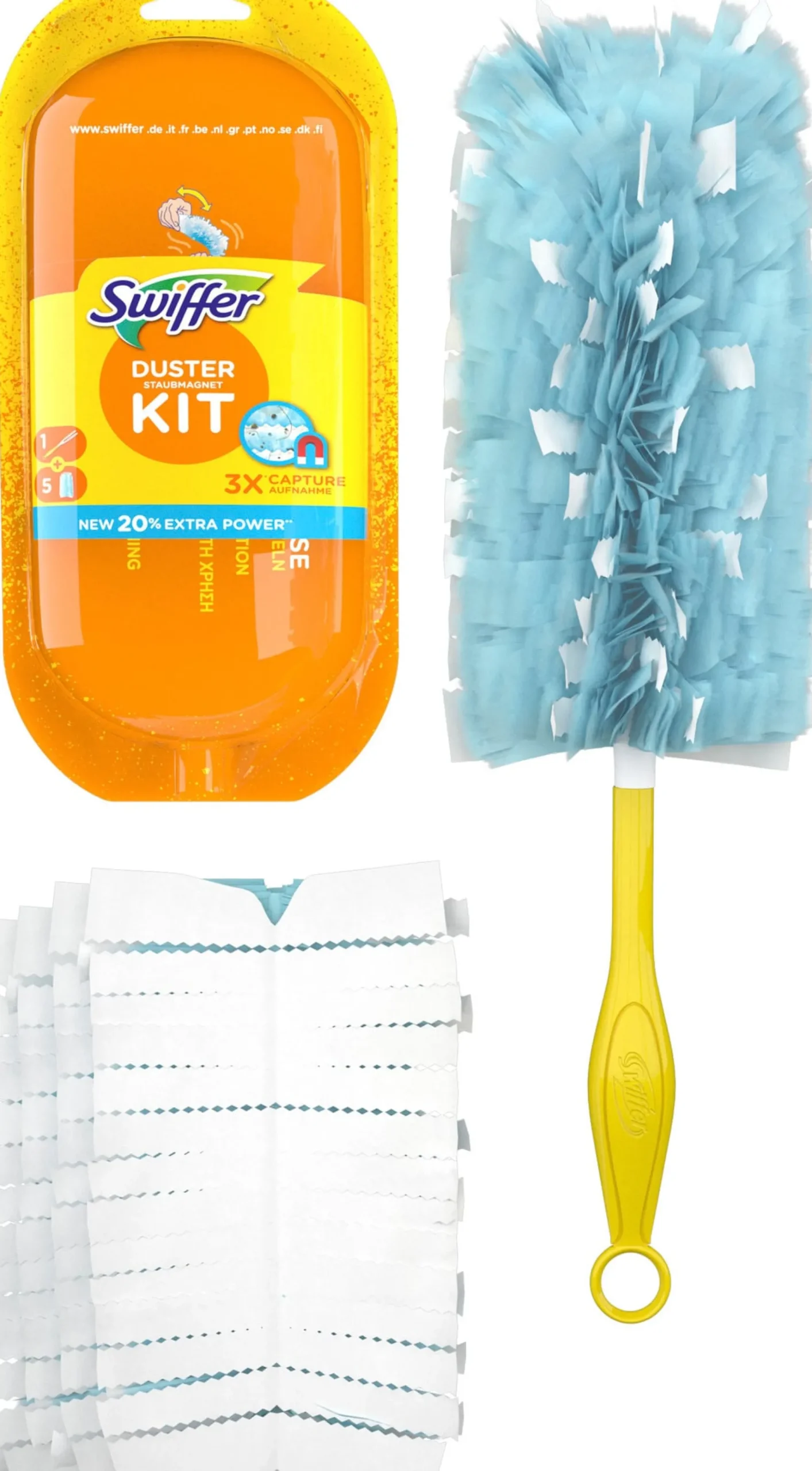 Swiffer Duster Dammvippa Startkit, 1 Dammvippa + 5 Refiller