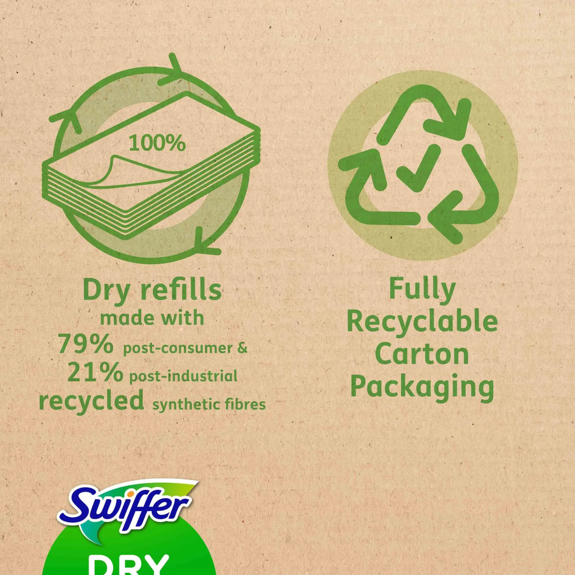 Swiffer Floor Dry Refills Torra rengöringsdukar för golv, 18 st