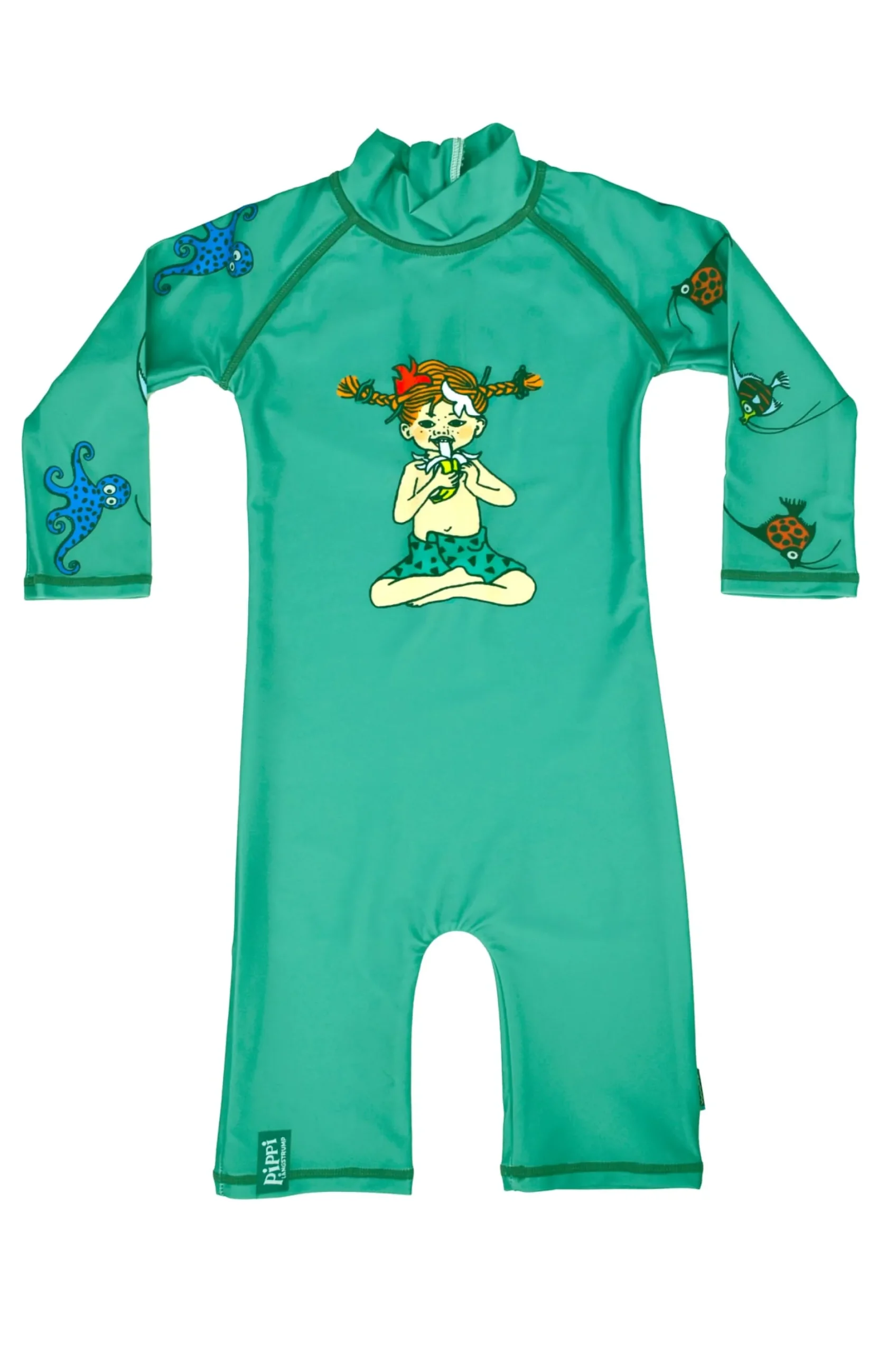 Swimpy UV-dräkt Pippi Söderhavet Grön Stl 74-80