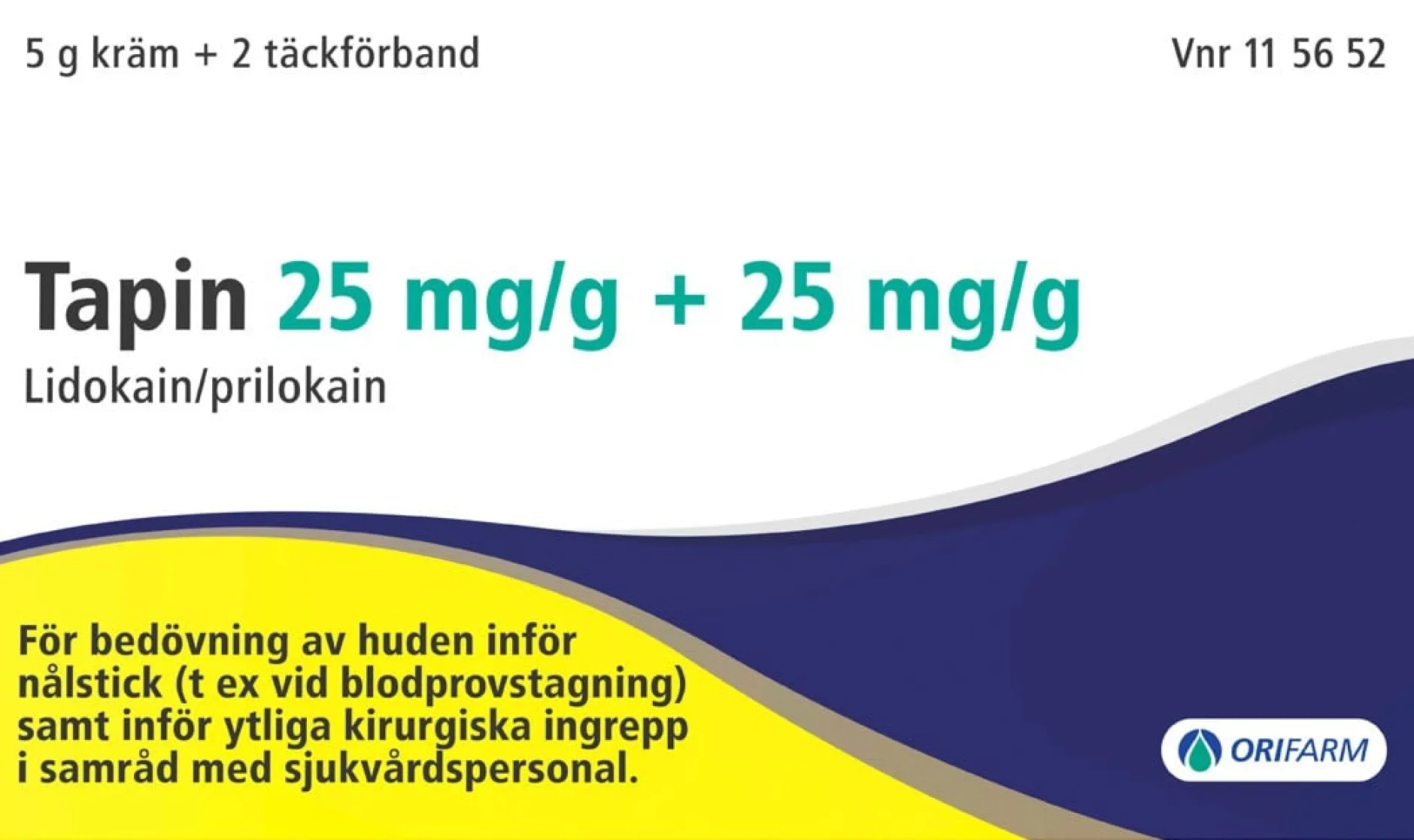 Tapin kräm 25mg/g + 25mg/g, 5g