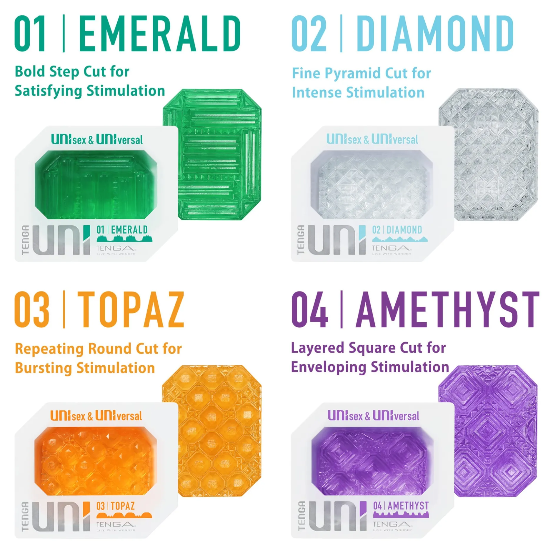 Tenga Uni Diamond Onanihjälpmedel Unisex