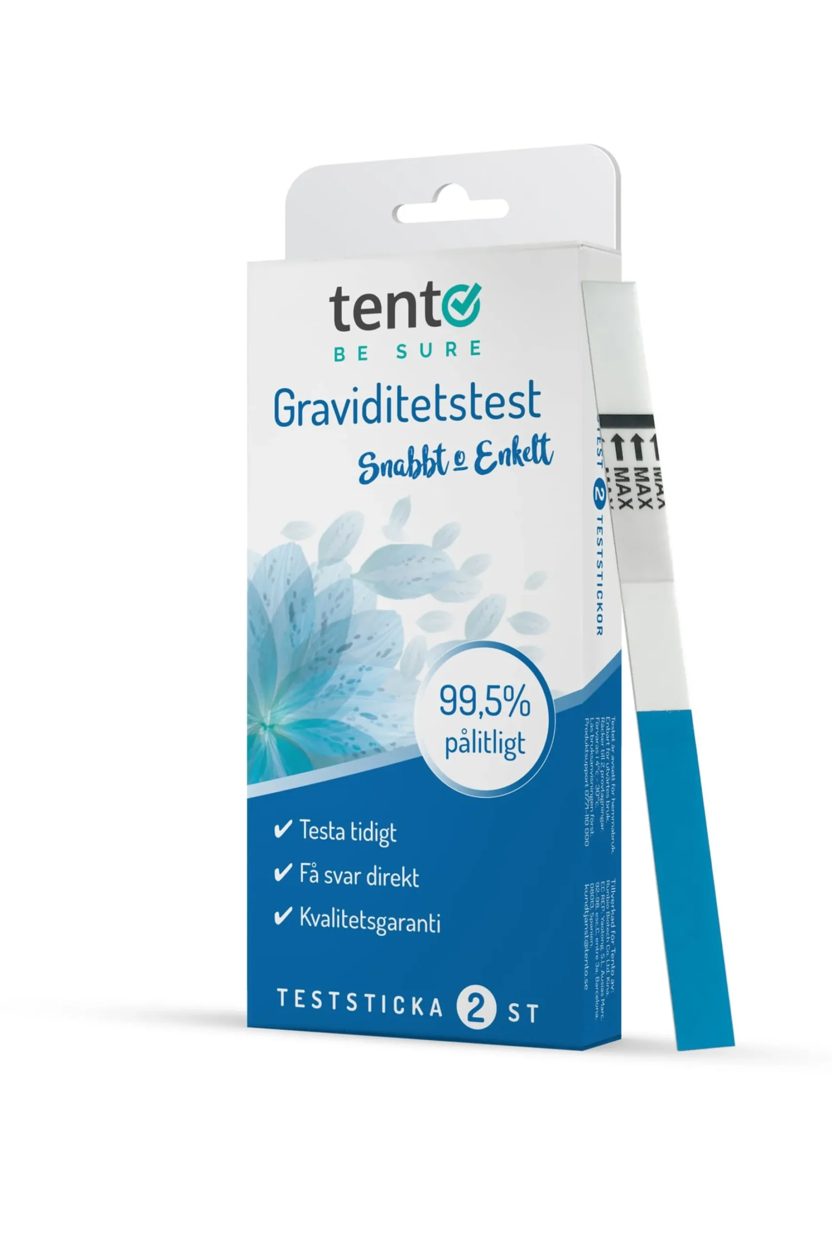 tento BE SURE Tidigt Graviditetstest Sticka 2 st