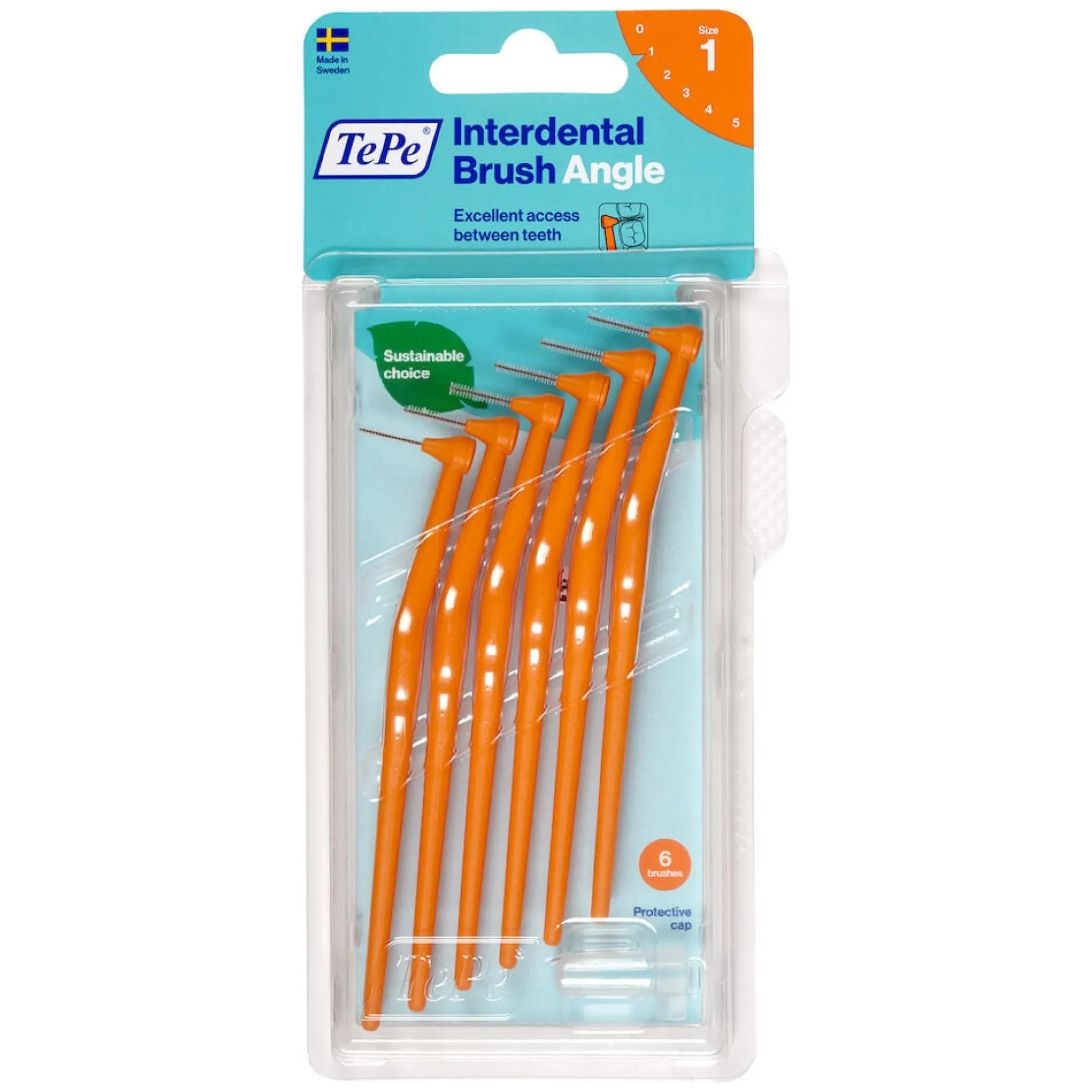 TePe Angle Vinklad Mellanrumsborste 0,45mm Orange 6-pack