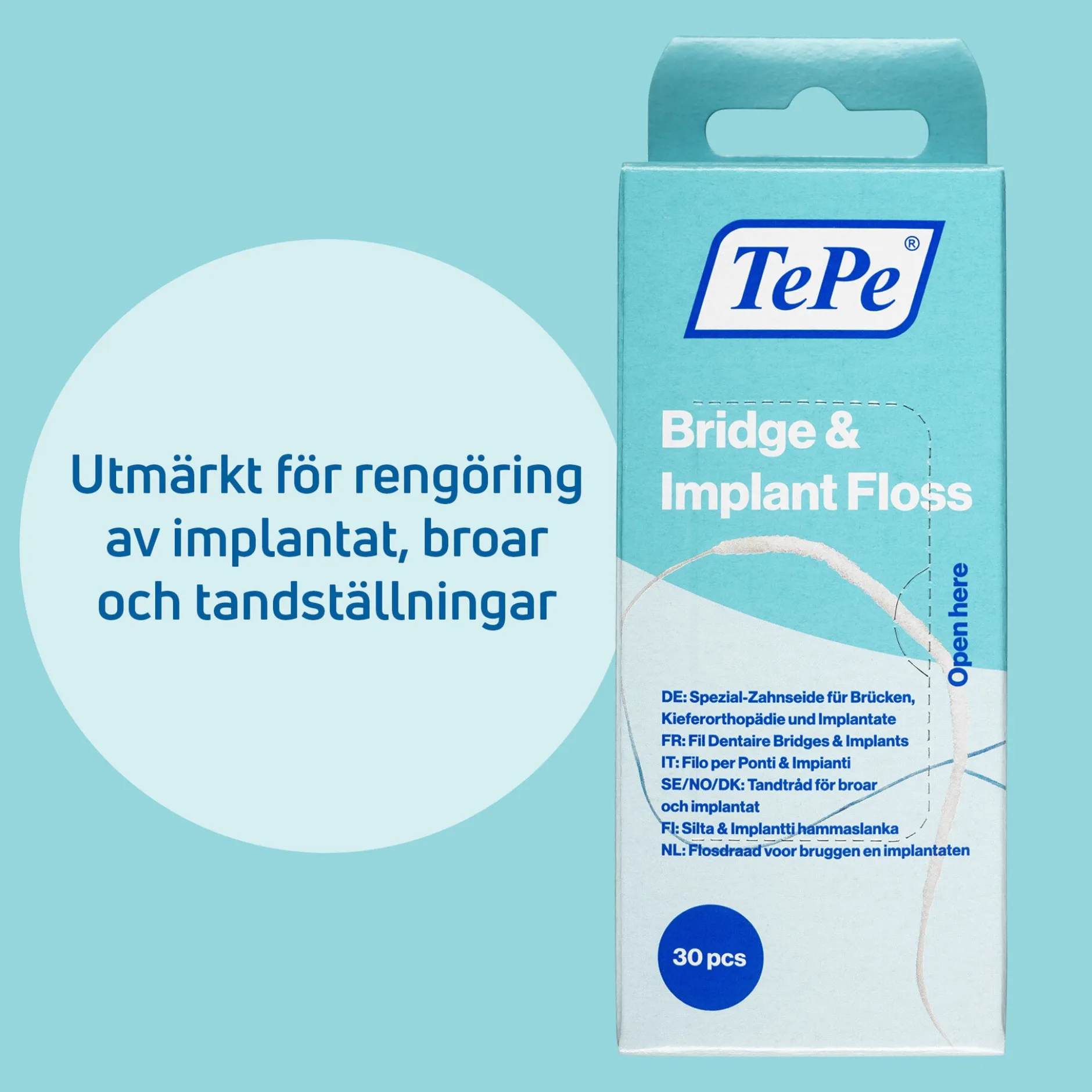 TePe Bridge & Implant Floss 30 st