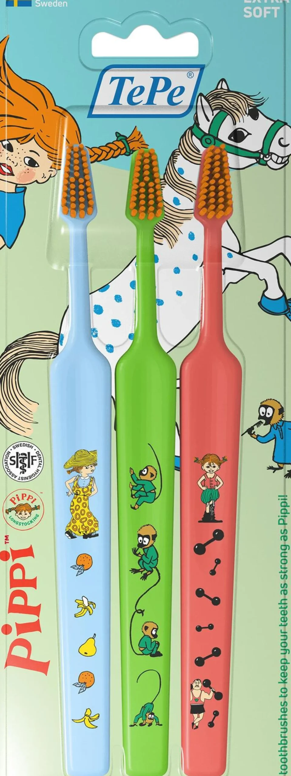 TePe Kids Pippi Extra Soft Tandborste 3-pack