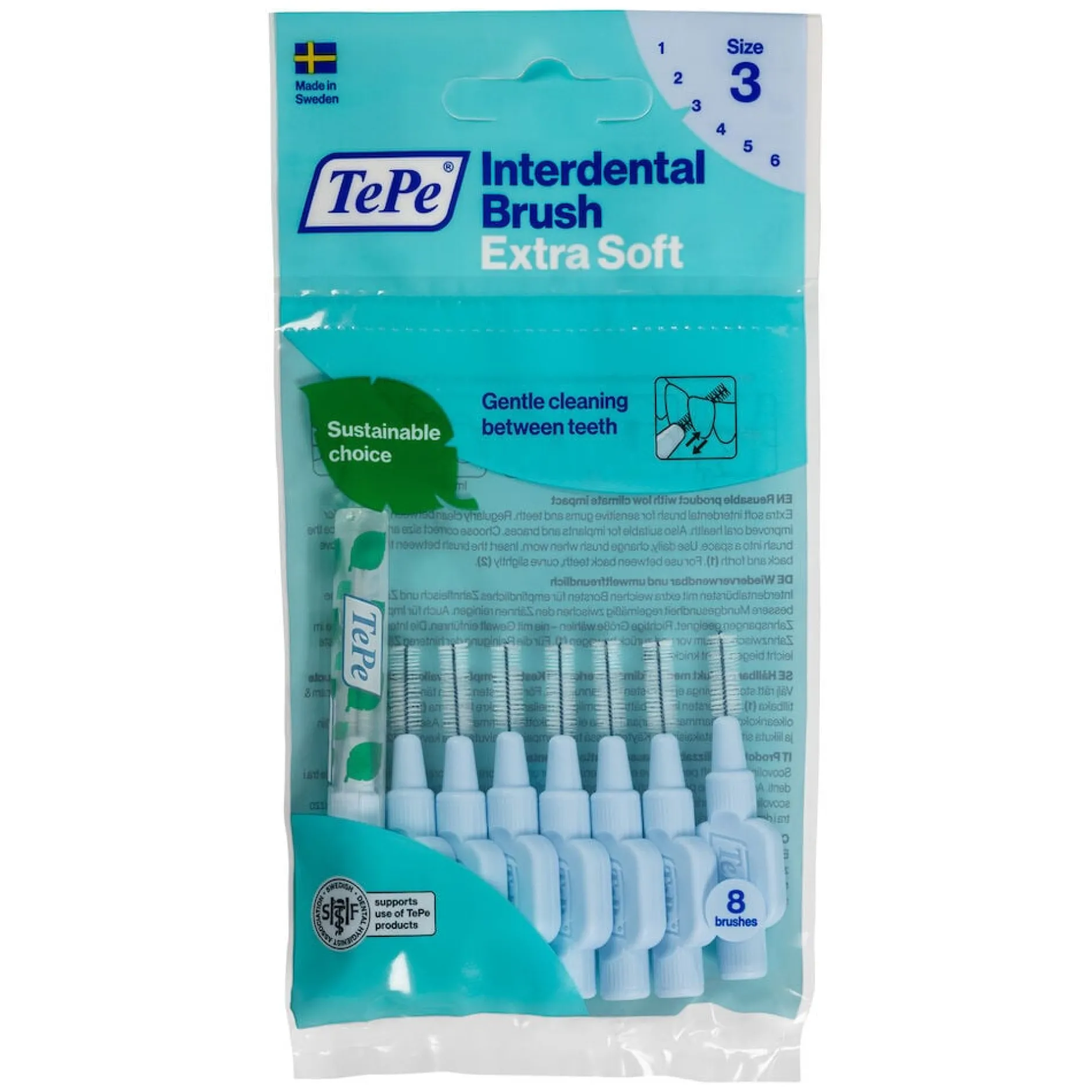 TePe Mellanrumsborste Extra Soft 0,6mm Blå 8-pack