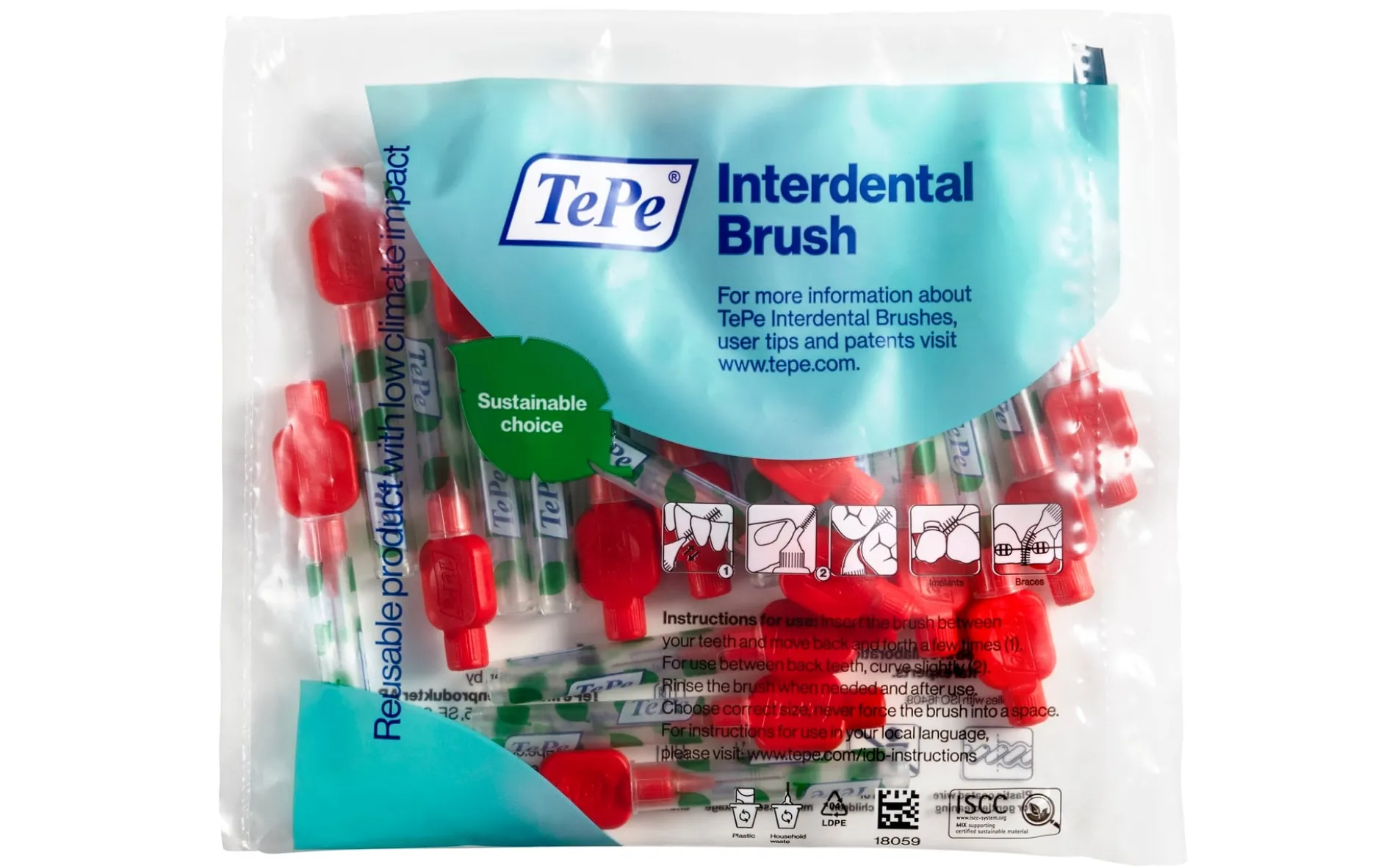 TePe Mellanrumsborste Röd 0,5 mm 20-pack