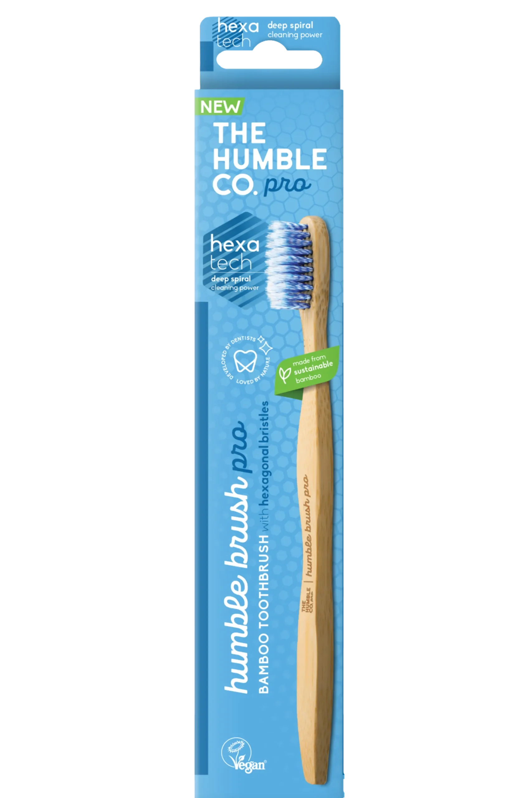 The Humble Co. Pro Hexatech Adult Blue Soft Tandborste 1 st