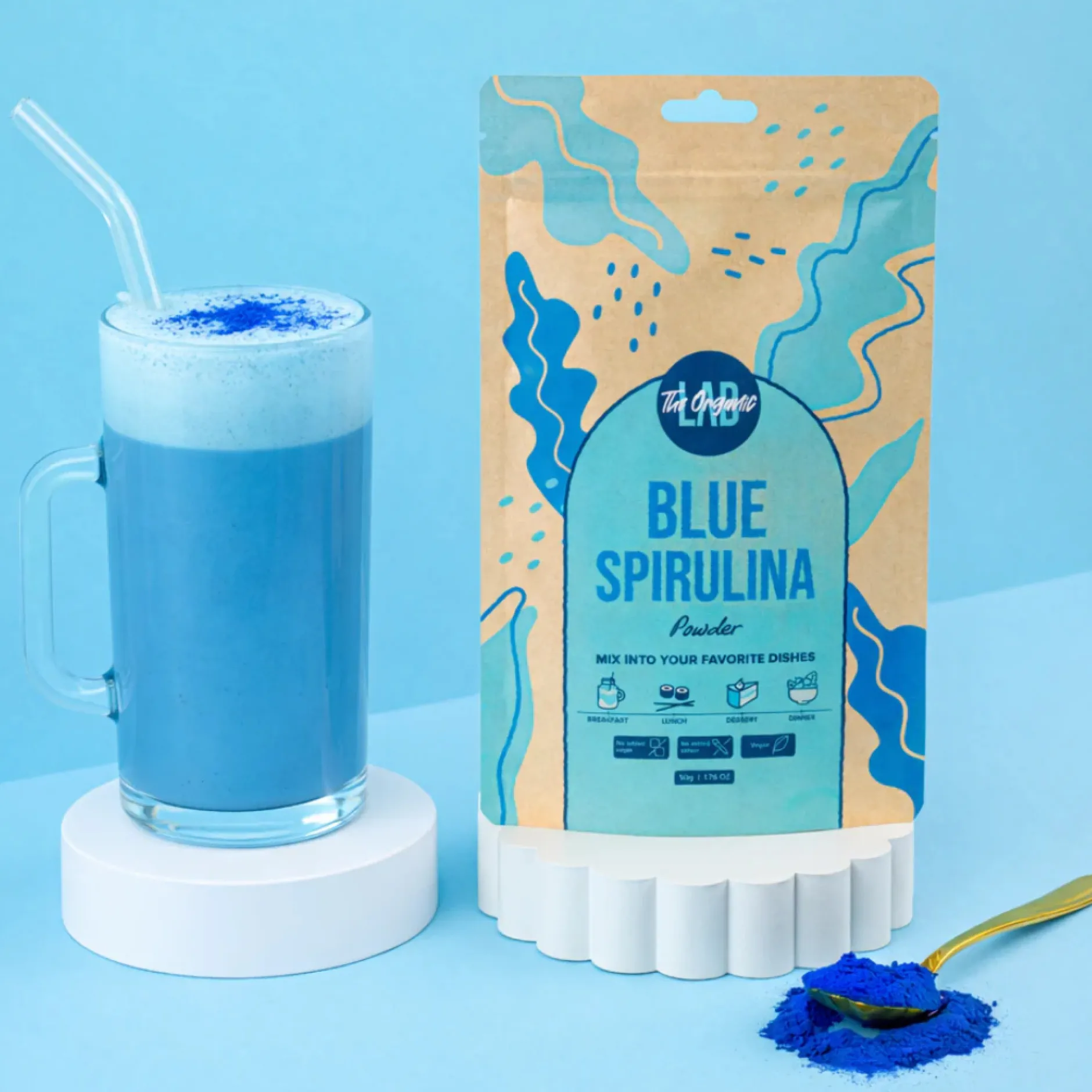 The Organic Labs Blå Spirulina Pulver 50 g