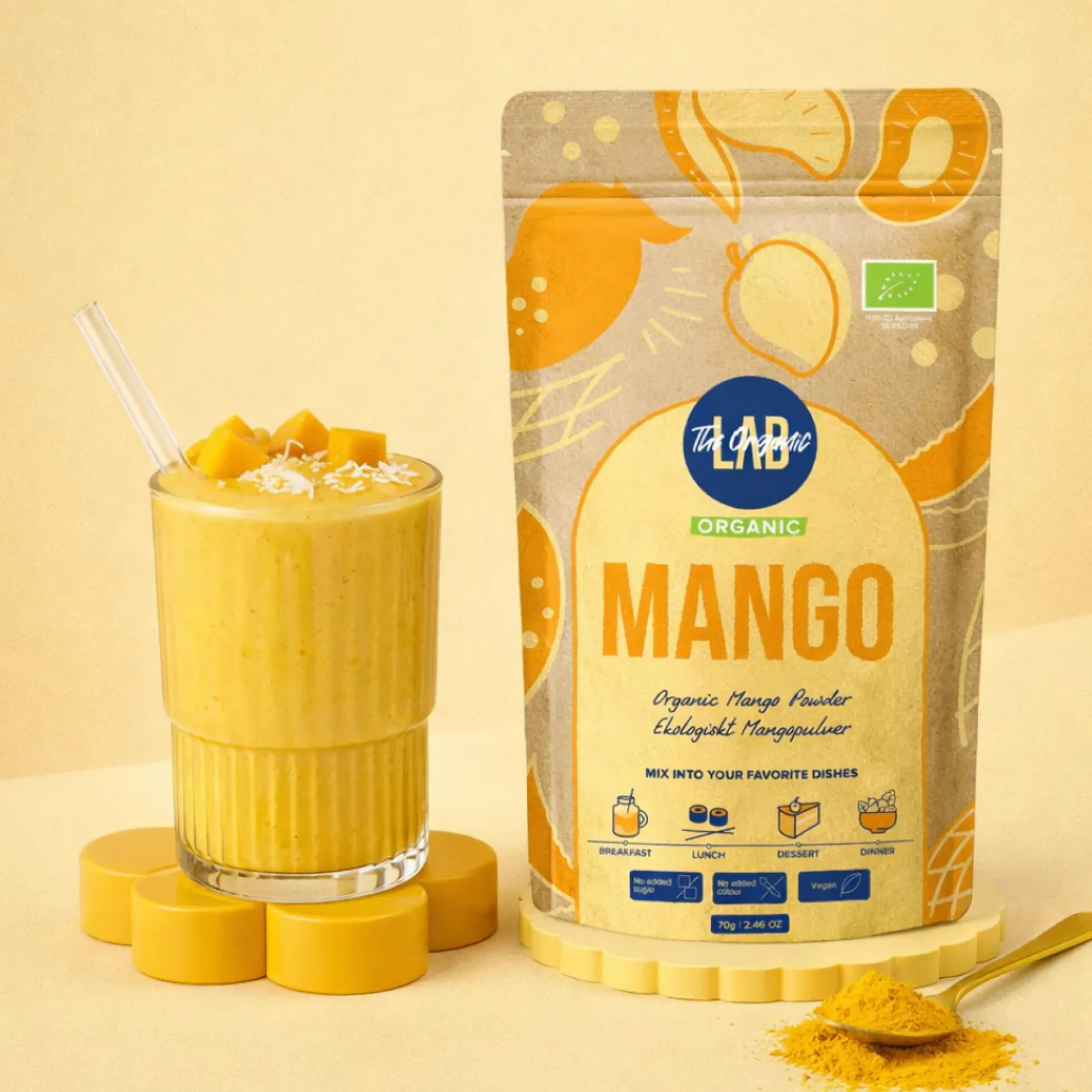 The Organic Labs Mango pulver, 70g