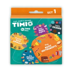 TIMIO Skivset 1 – Vilda djur, Barnvisor, Färger, Musik och Kroppsdelar