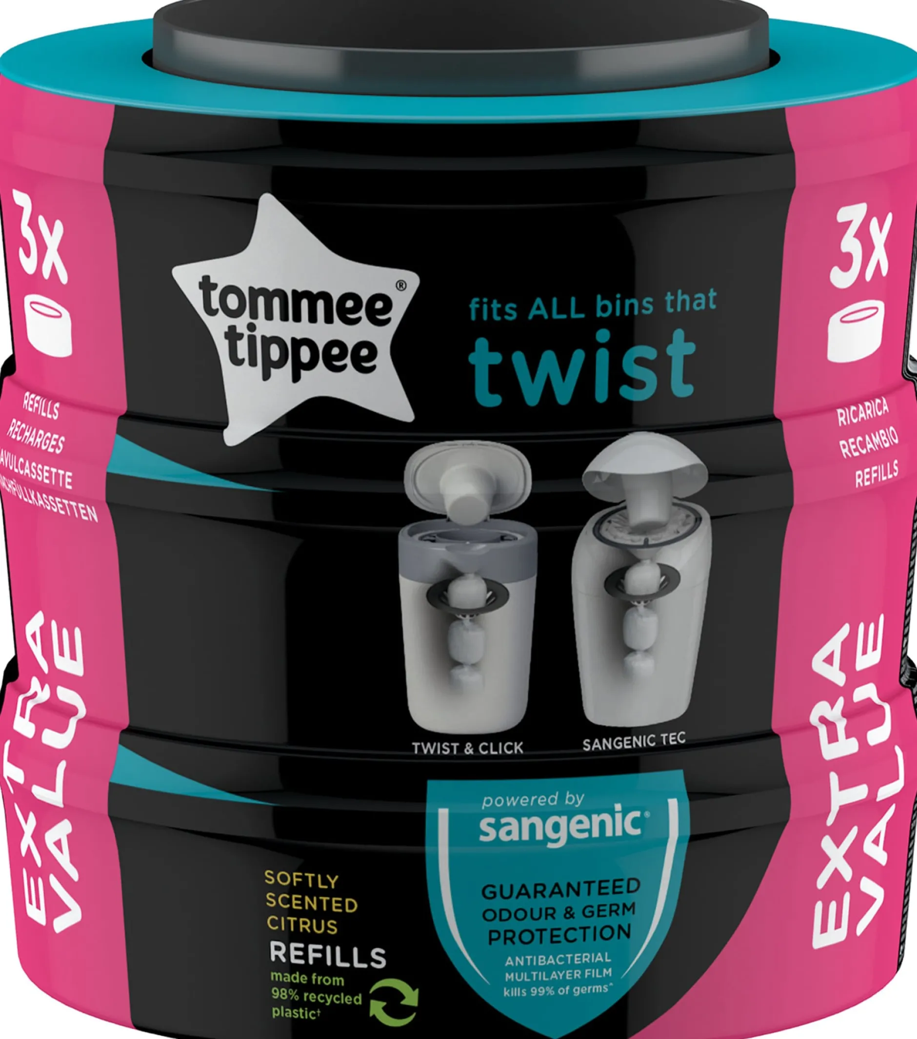 Tommee Tippee Sangenic Twist & Click Refill 3 st