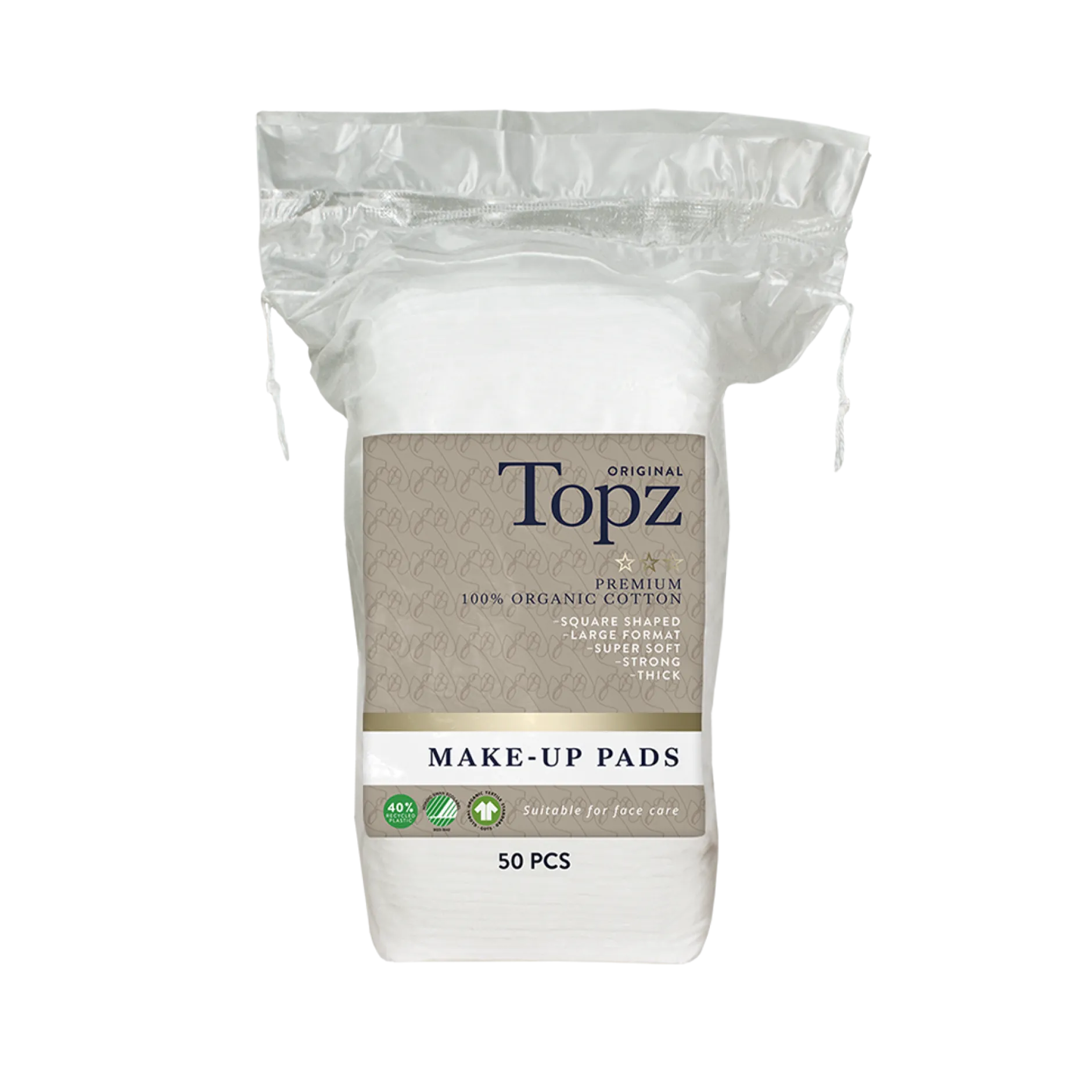 Topz Cosmetics Square Make-up Pads 50 st