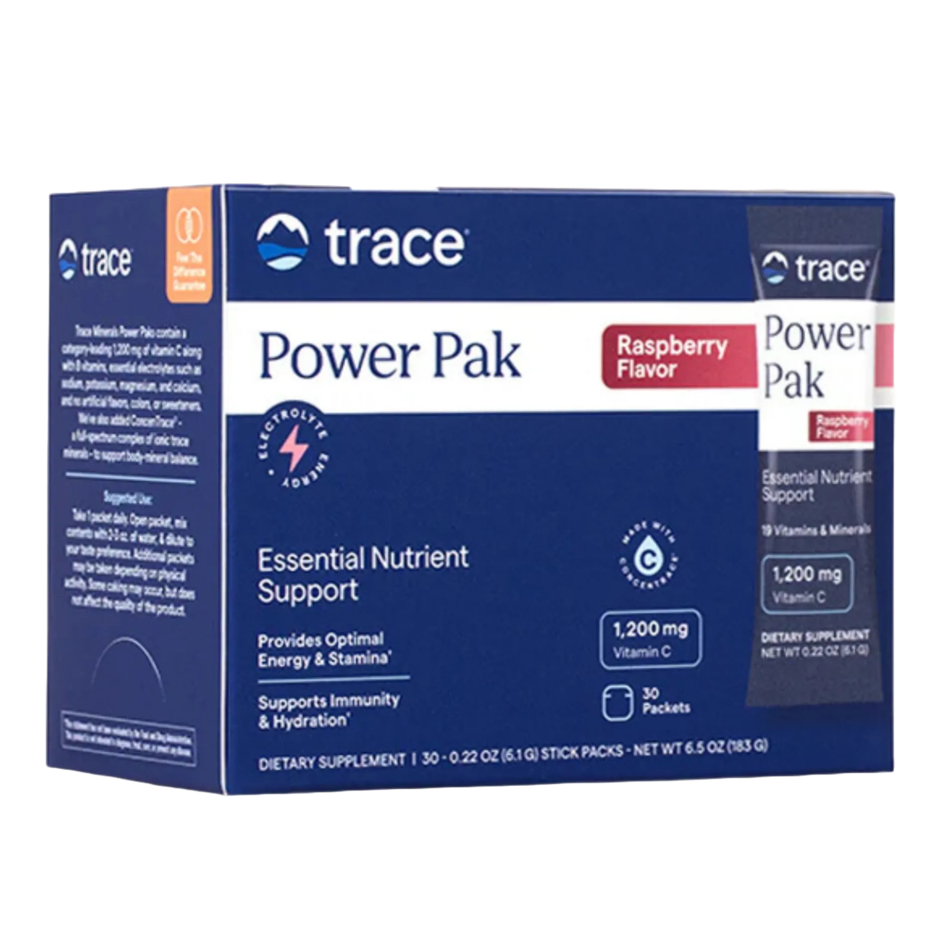 Trace Minerals Electrolyte Stamina Power Pak Raspberry 30 st