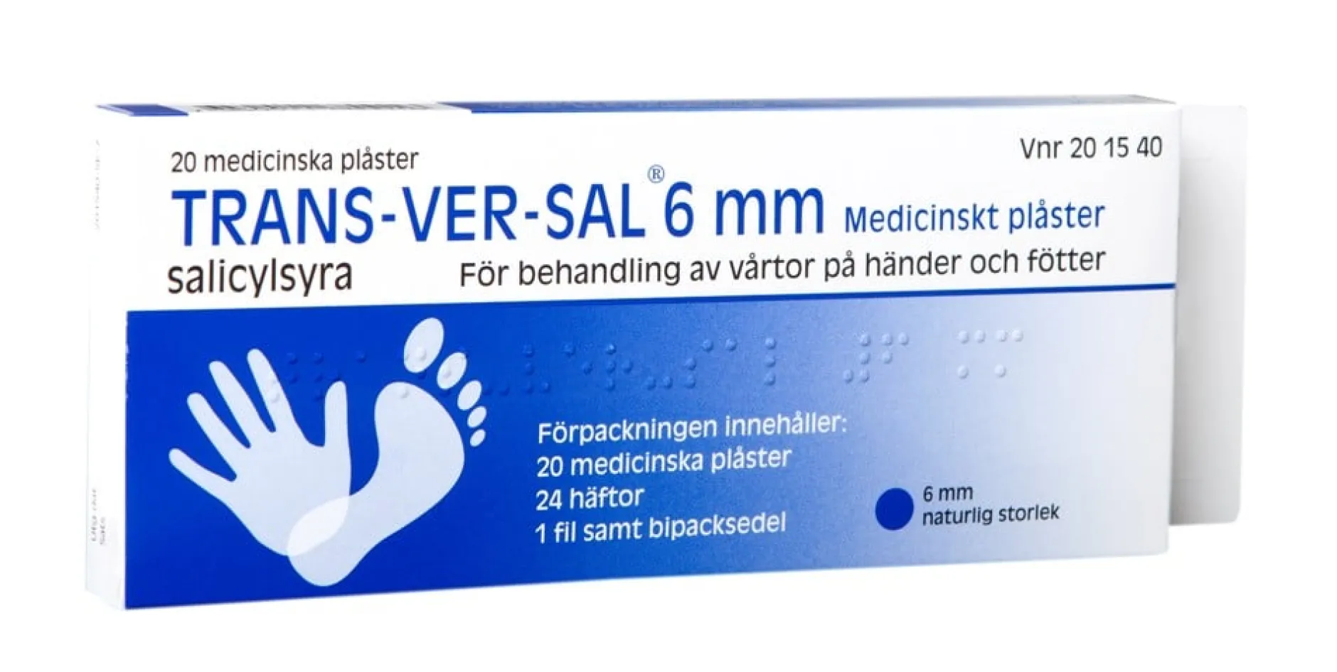 Trans-Ver-Sal medicinskt plåster 15%, 6 mm, 20st