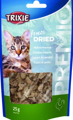 Trixie PREMIO frystorkade kycklinghjärtan, 25 g