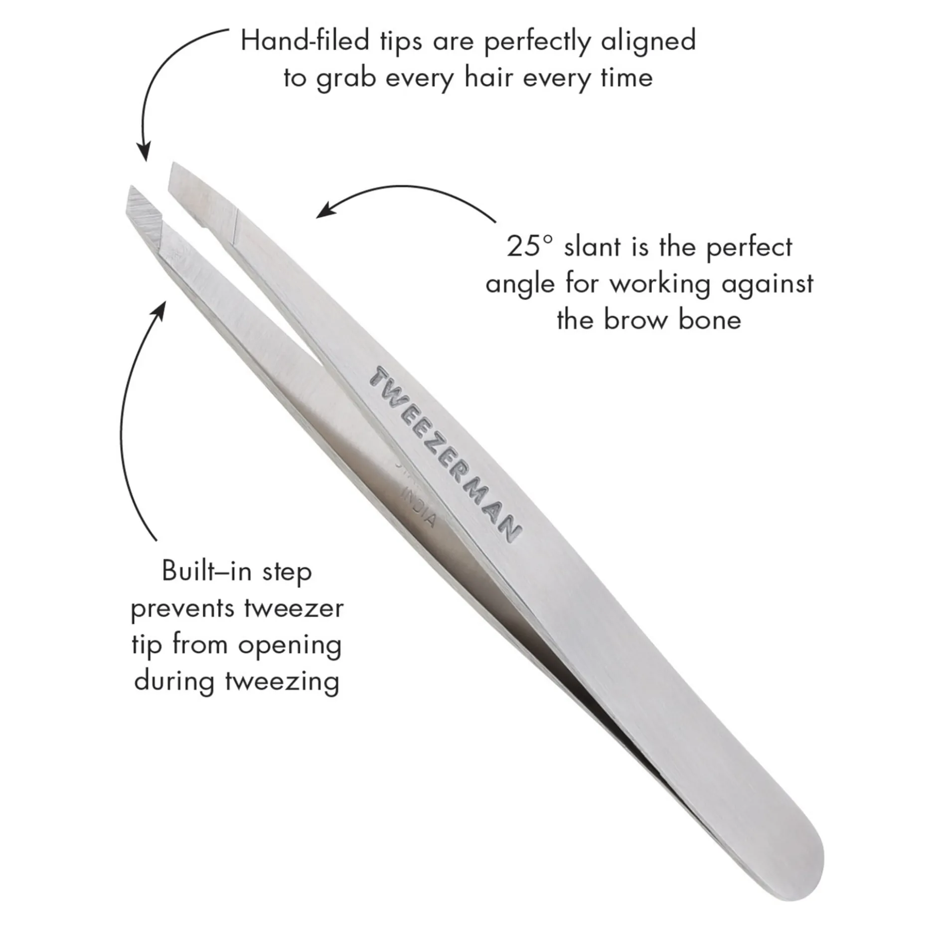 TWEEZERMAN Slant Tweezer Classic Stainless Steel 1st