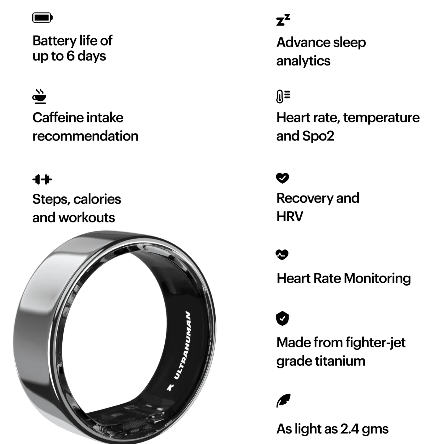 Ultrahuman Ring Air- Size-06- Air Silver
