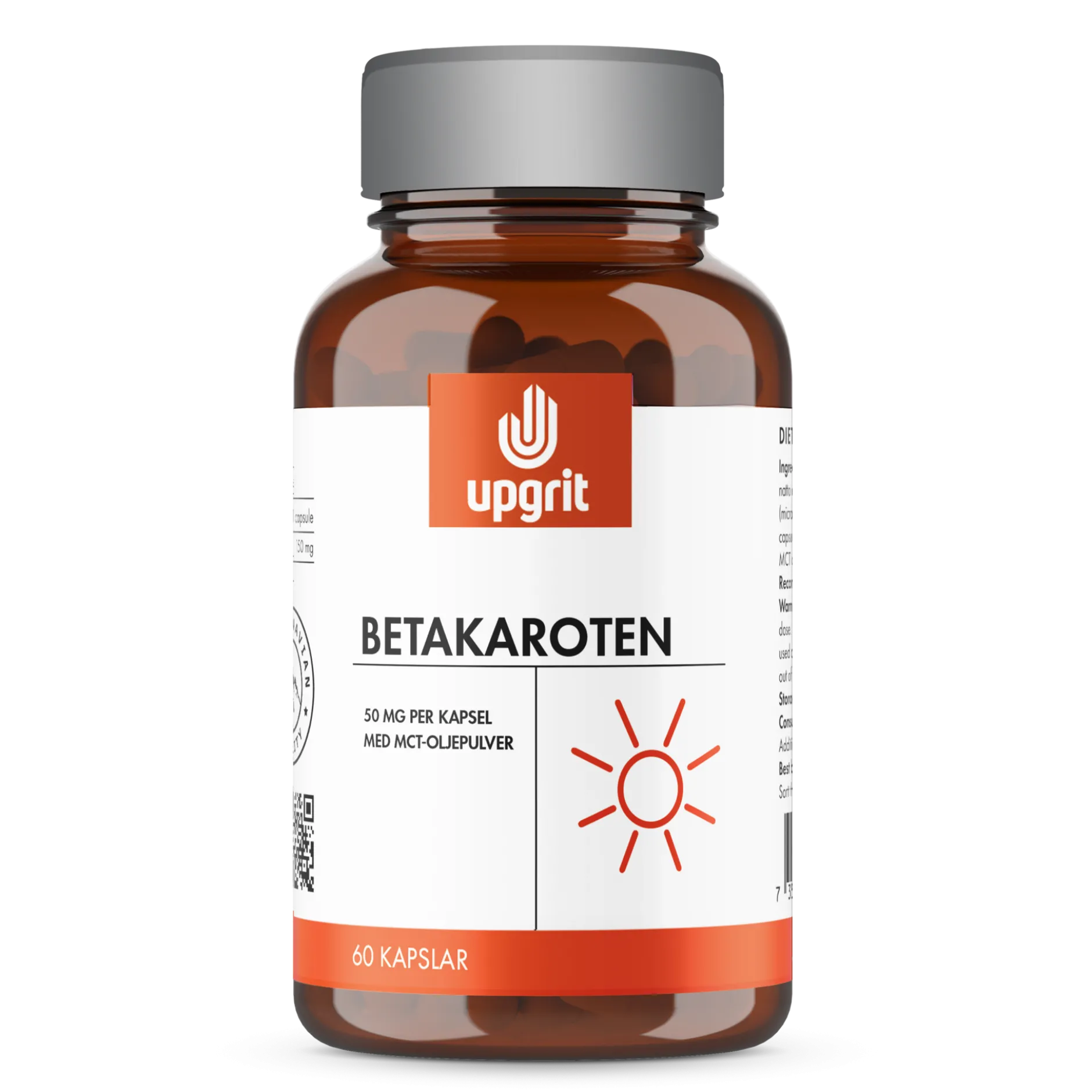 Upgrit Betakaroten 50 mg 60 kapslar