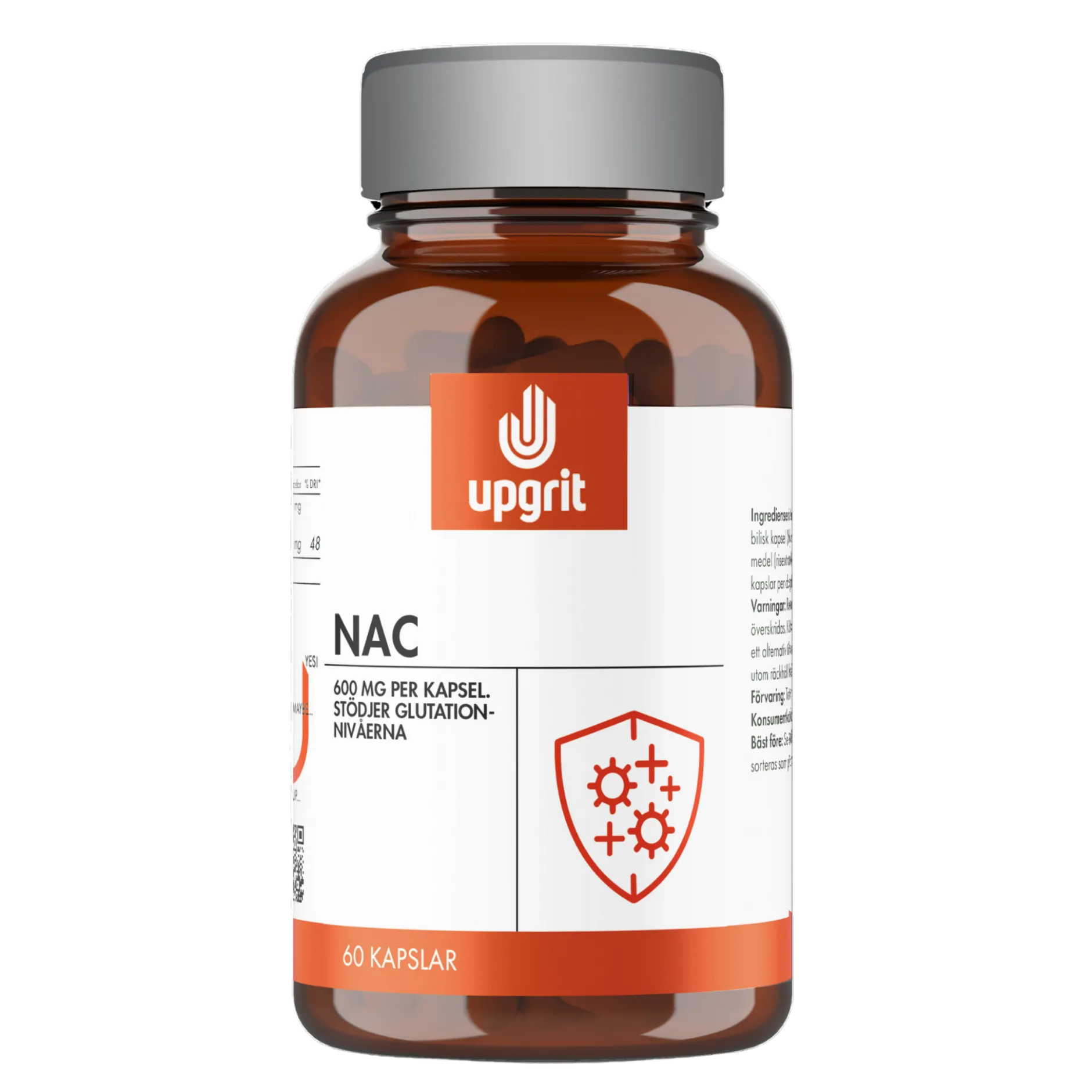 Upgrit NAC 600 mg (N-acetyl L-cystein) 60 kapslar