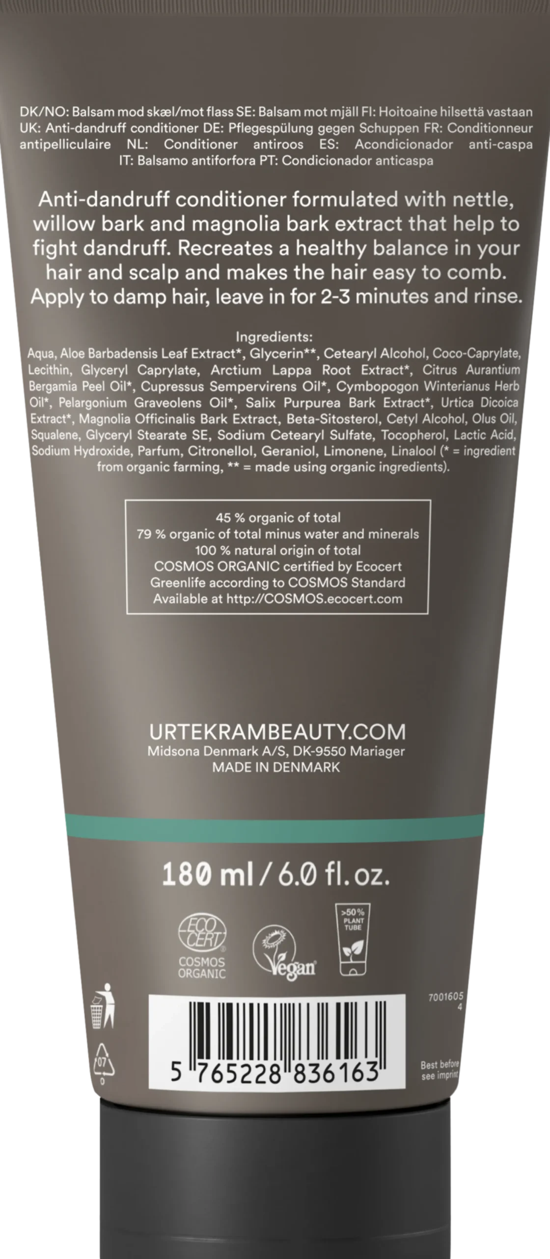 Urtekram Beauty Nettle Conditioner Anti-Dandruff Organic 180 ml