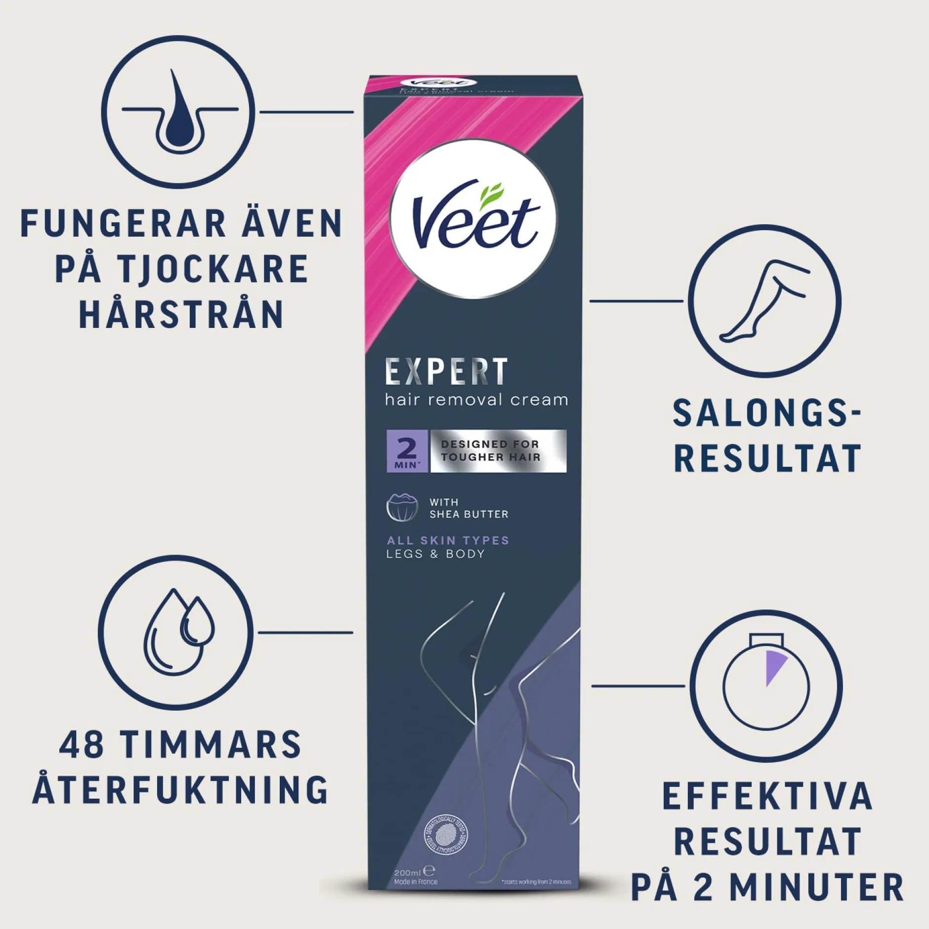 Veet Expert Hårborttagningskräm ben & kropp 200 ml