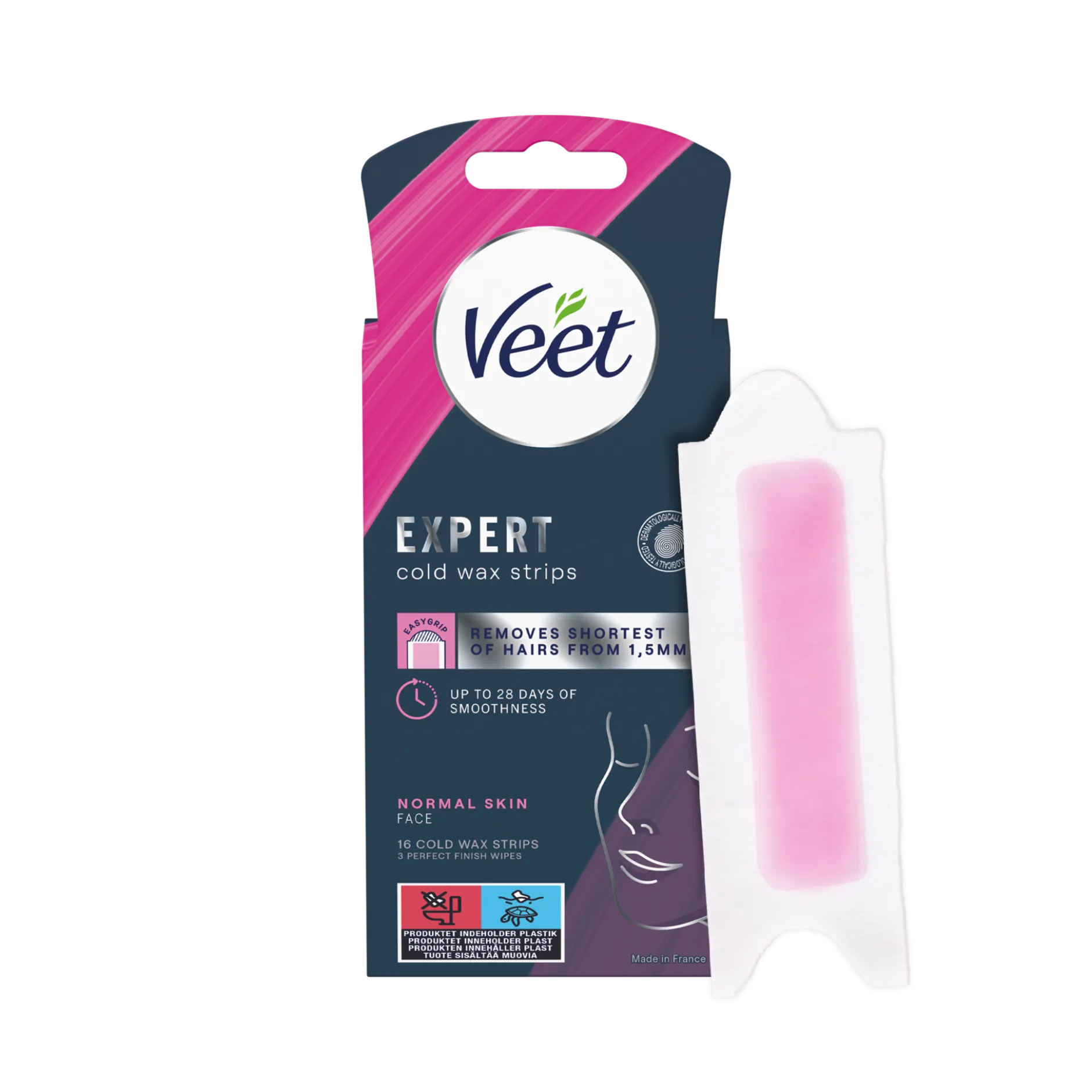 Veet Expert Vaxremsor Normal hud för ansikte 16 st