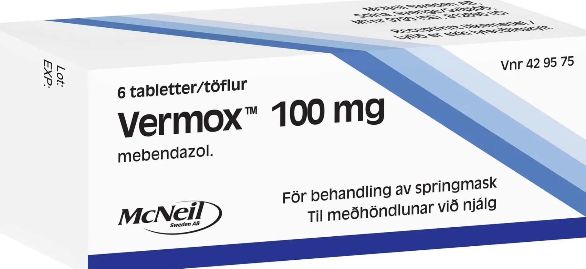 Vermox Behandling av Springmask 100 mg 6 tabletter