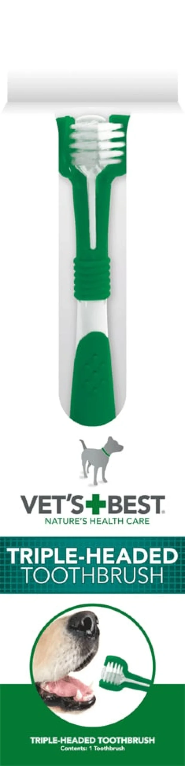 Vet´s Best 3-delad Tandborste 21 cm 1 st