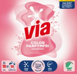 Via Color Sensitive Tvättmedel 760 g 19 tvättar
