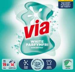 Via White Sensitive Tvättmedel 760 g 19 tvättar