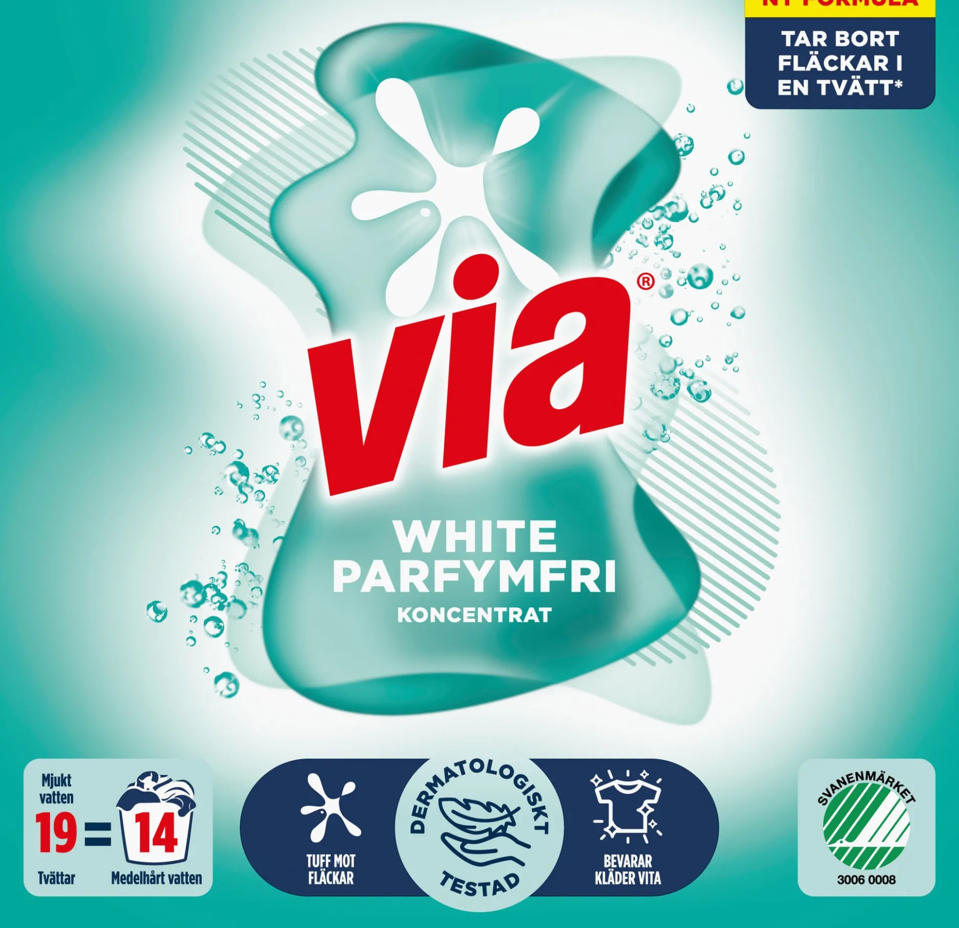 Via White Sensitive Tvättmedel 760 g 19 tvättar