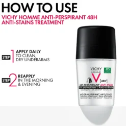 Vichy Homme 48H Anti-stain Anti-perspirant Deodorant Roll-On 50 ml