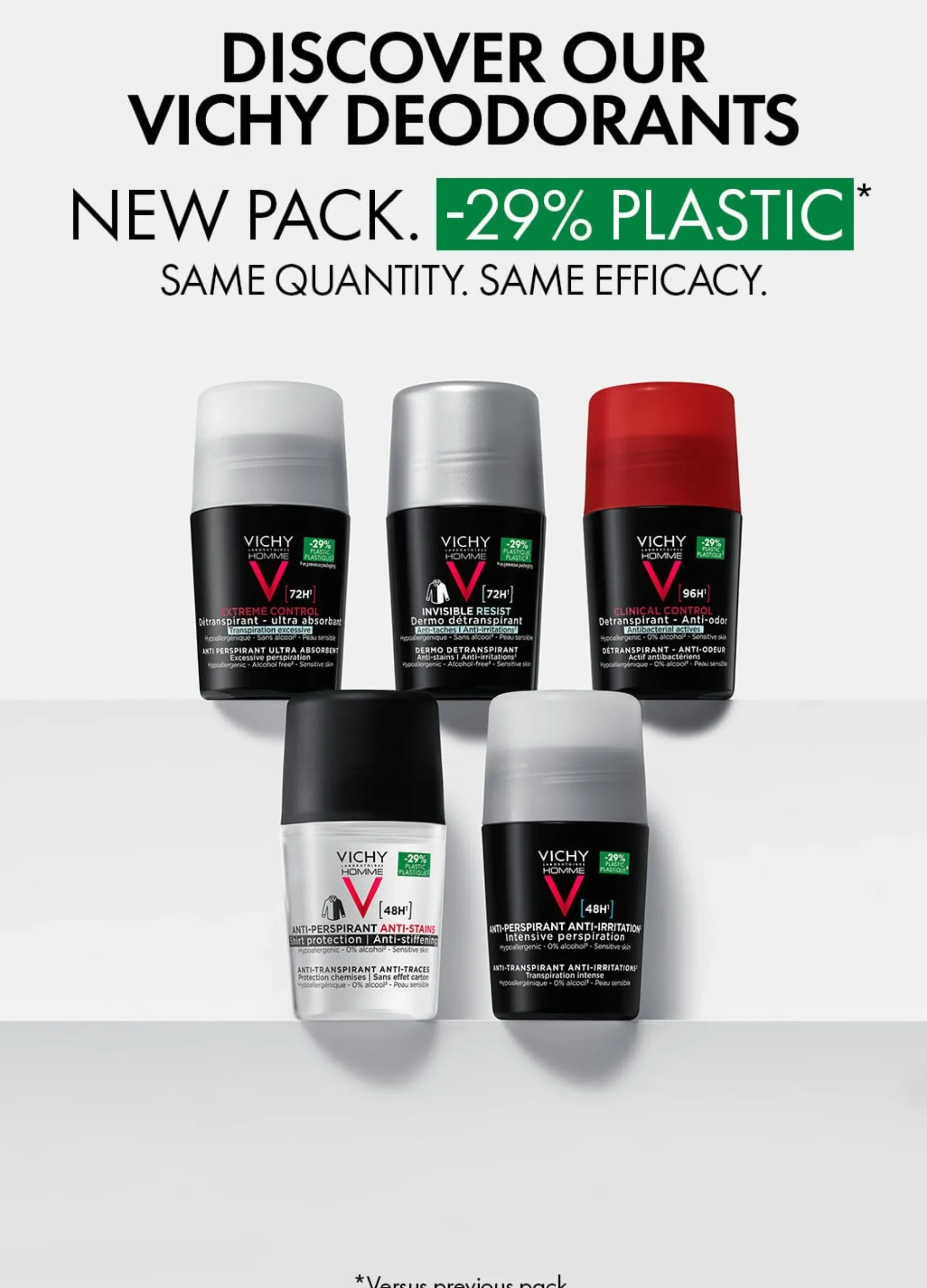 Vichy Homme Invisible Resist 72H Anti-Stain Roll-On 50 ml