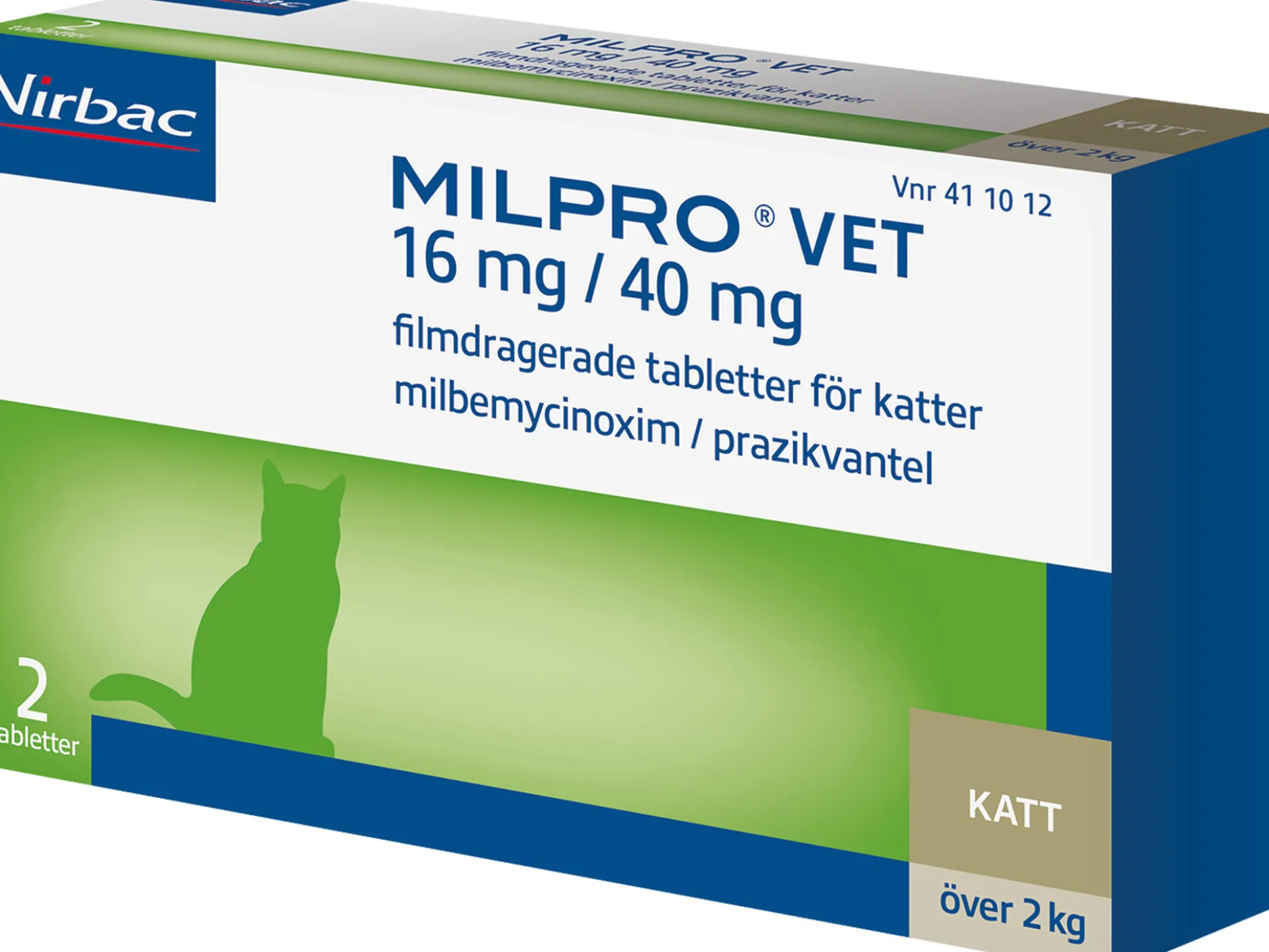 Virbac Milpro Vet 16 mg/40 mg Avmaskningsmedel för katter 2 tabletter