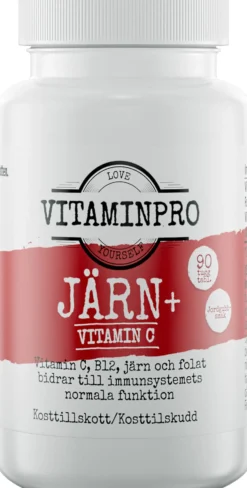 Vitaminpro Järn & Vitamin C 90 tuggtabletter
