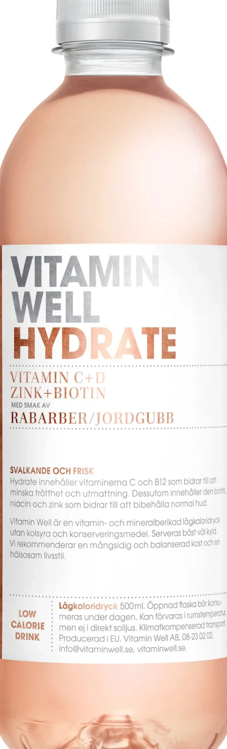 Vitamin Well Hydrate Rabarber & Jordgubb 500 ml
