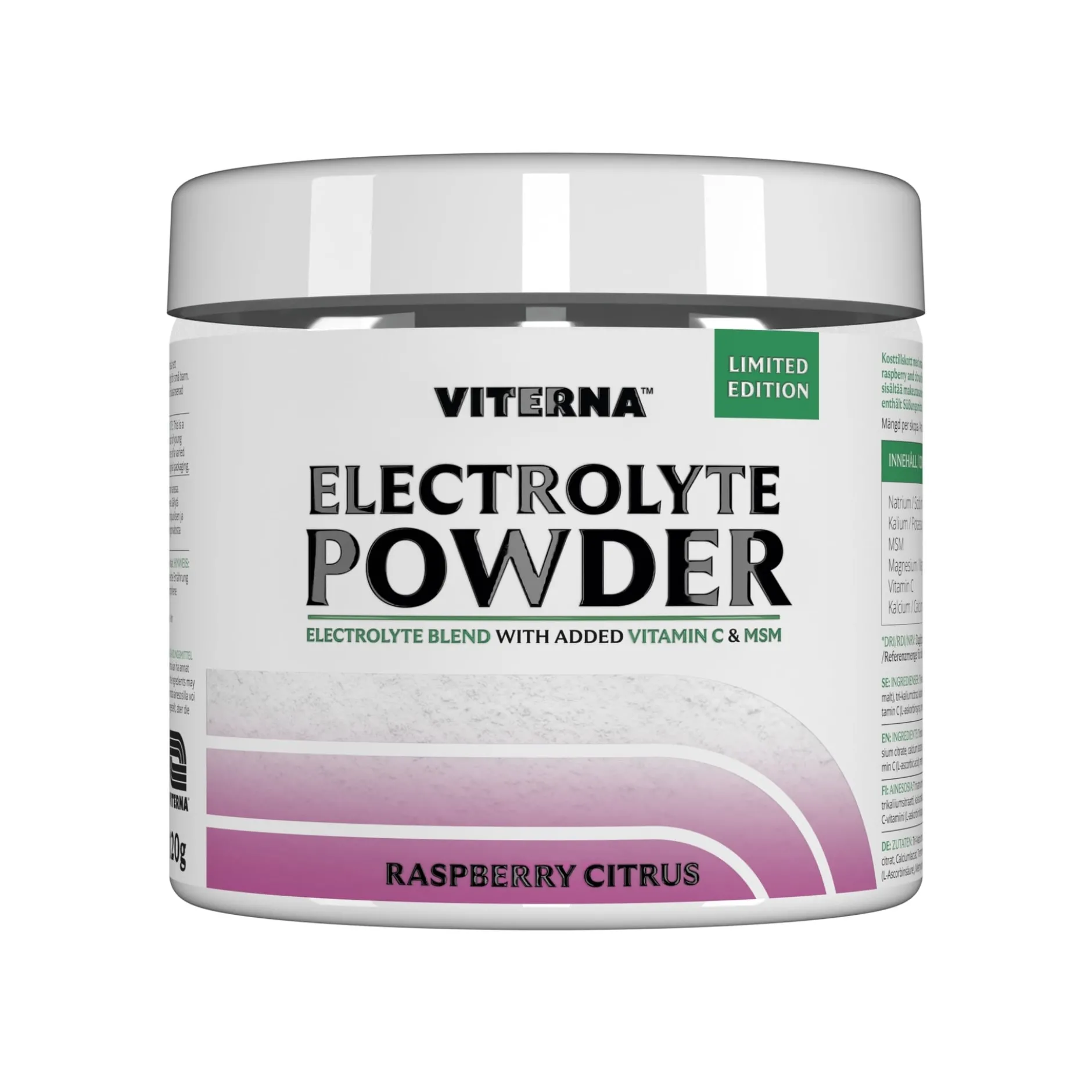 Viterna Electrolyte Powder Raspberry Citrus Vegan