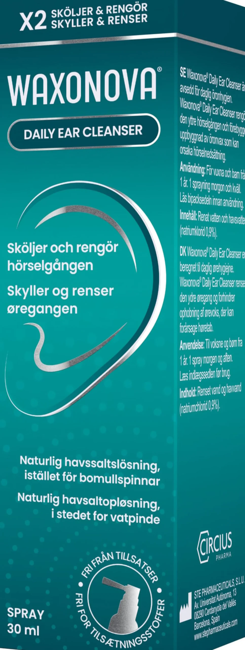 Waxonova Daily Ear Cleanser Öronspray för daglig rengöring 30 ml