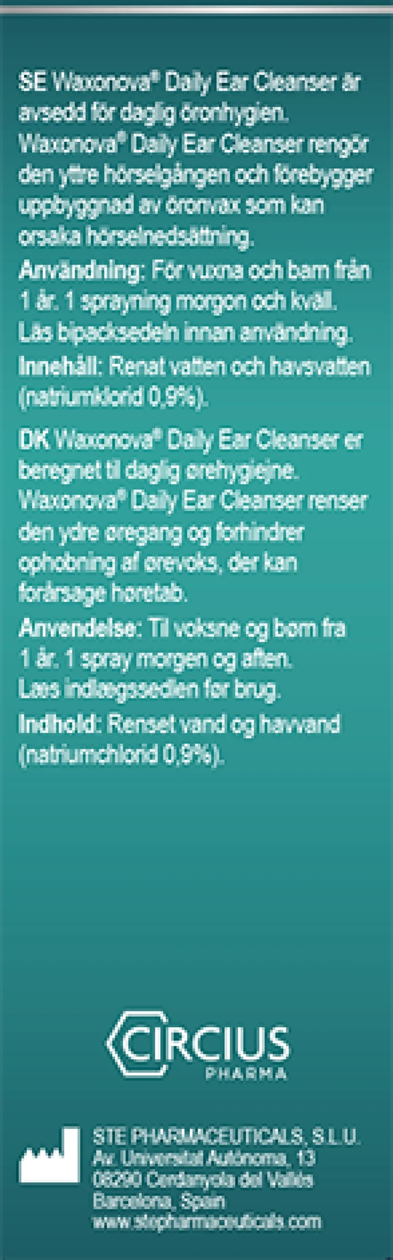 Waxonova Daily Ear Cleanser Öronspray för daglig rengöring 30 ml