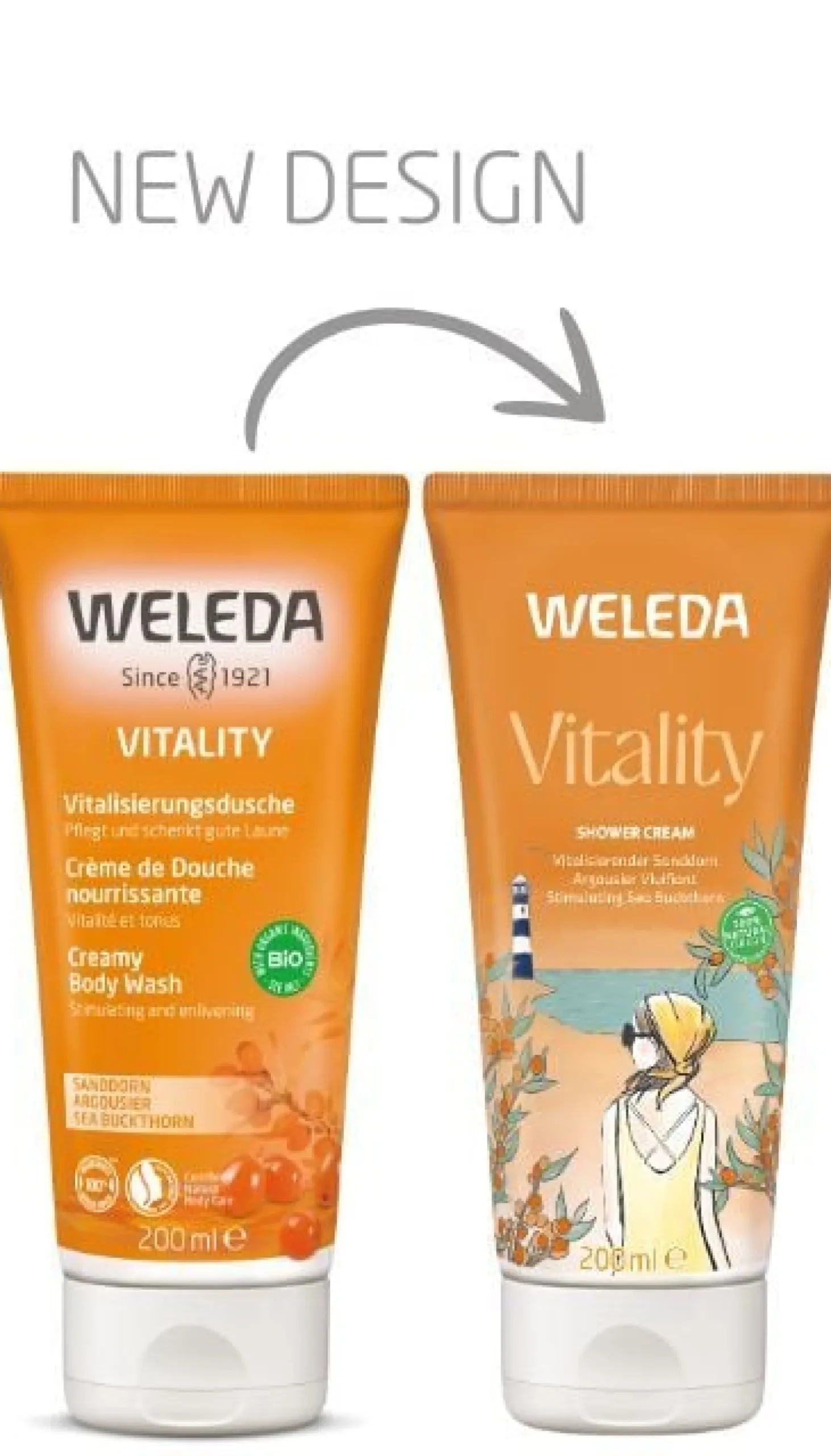 Weleda Vitality Shower Cream Sea Buckthorn 200 ml