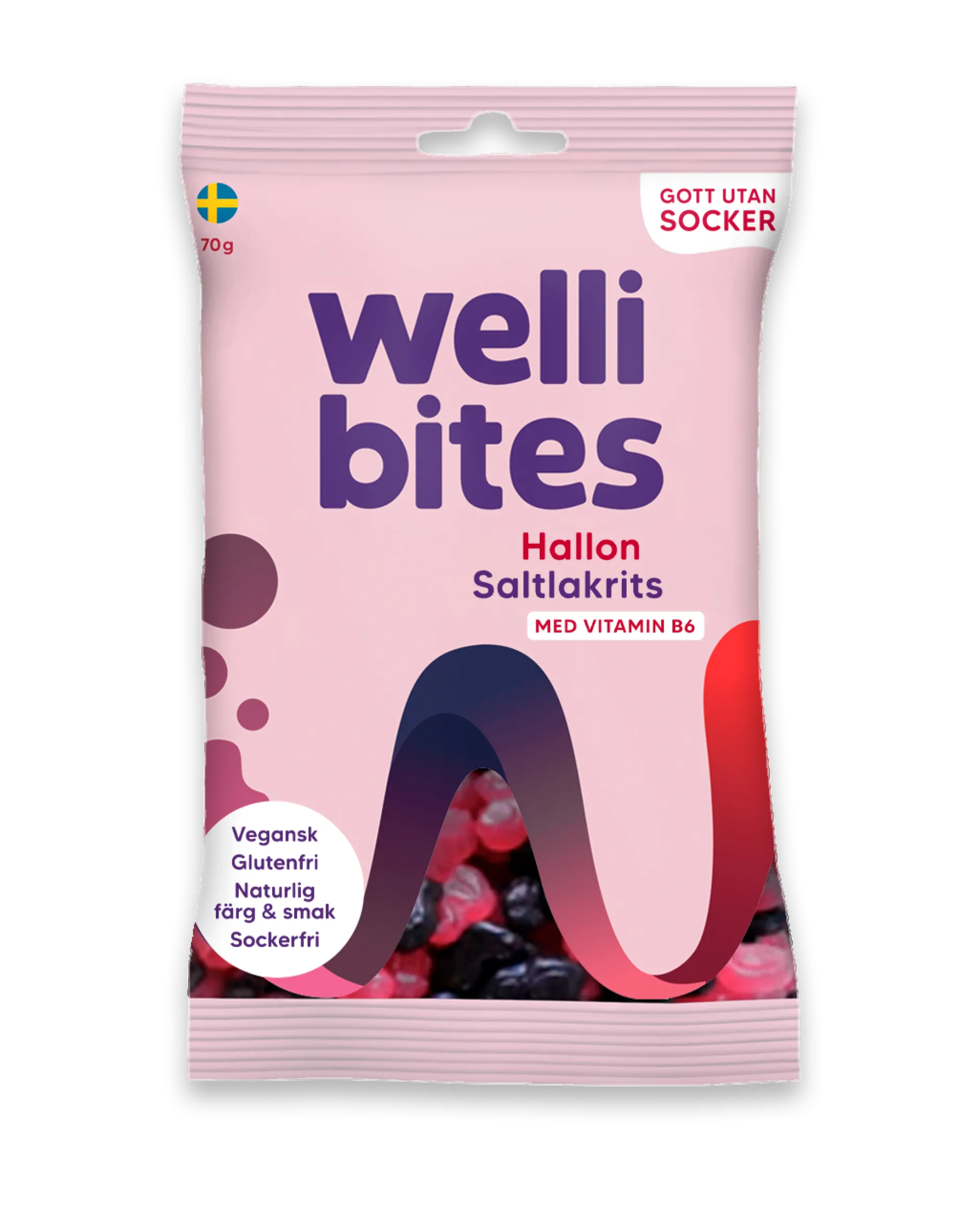 Wellibites Hallon & Saltlakrits 70 g