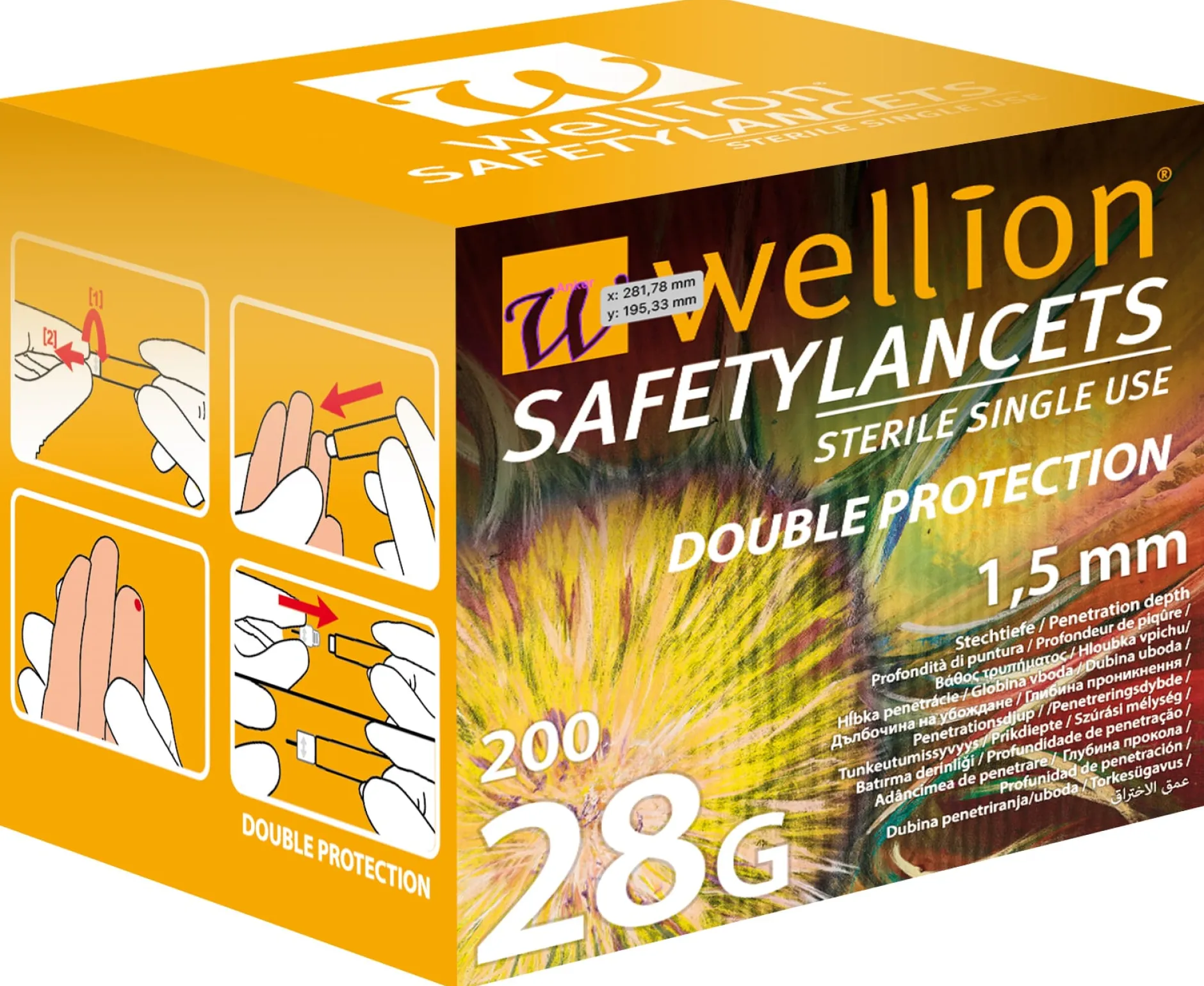 Wellion Säkerhetslancett 28g 200 st