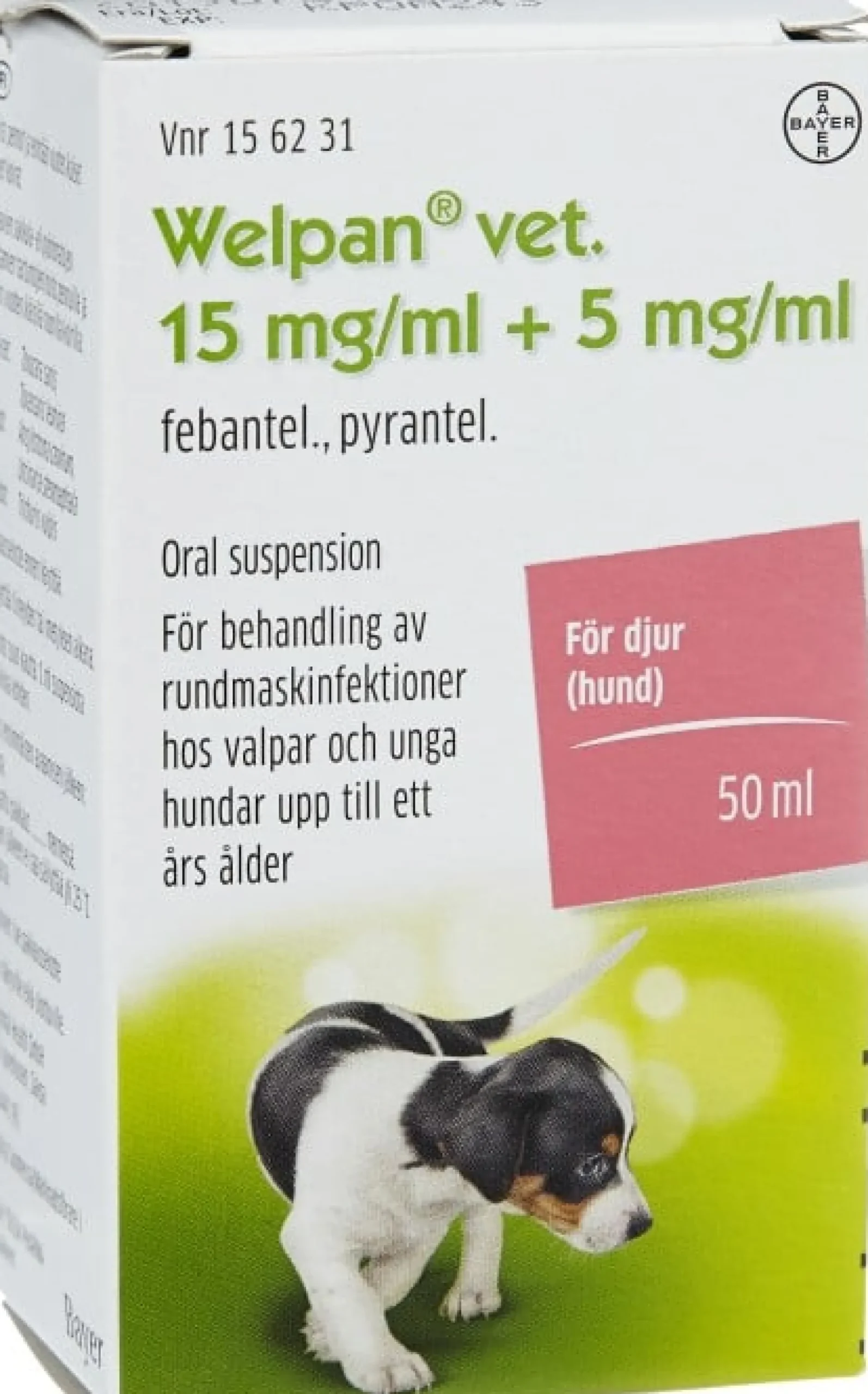 Welpan Vet. oral suspension 5 mg/ml+15 mg/ml, 50 ml