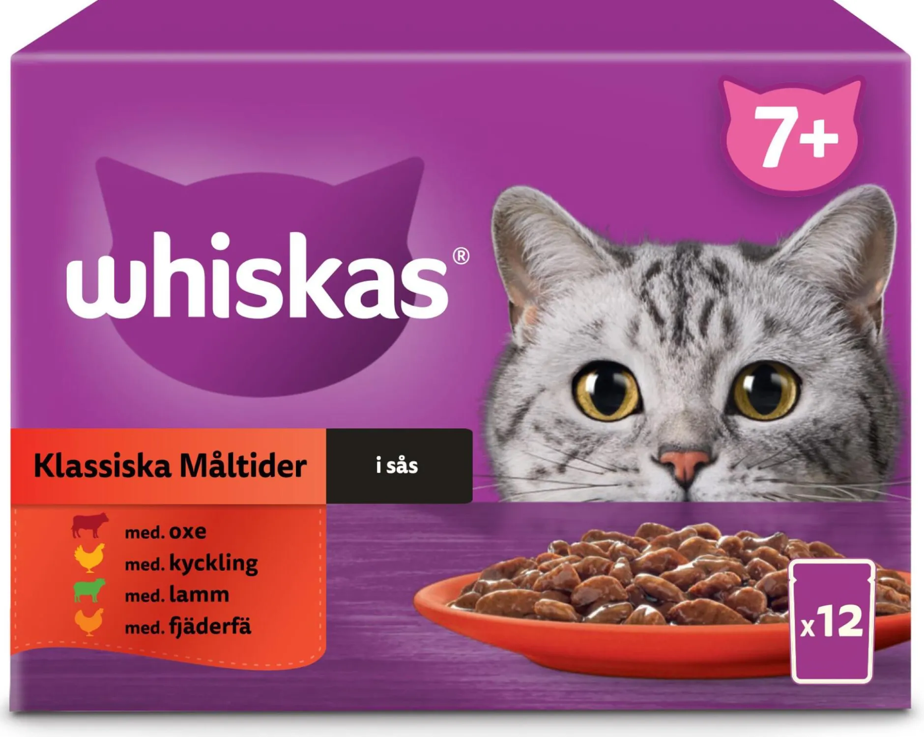 Whiskas Kattmat 7+ Klassiska måltider 12 st
