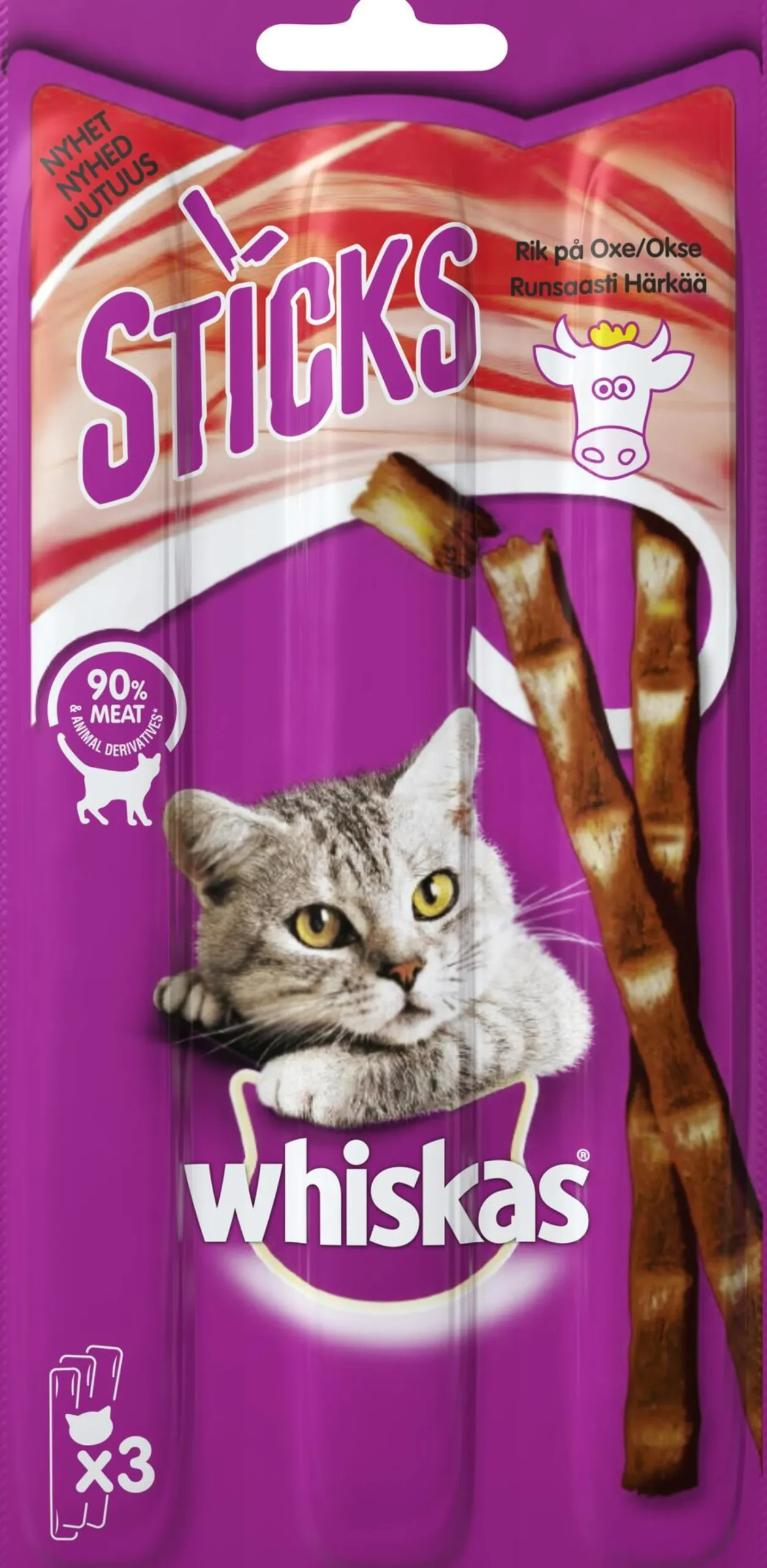 Whiskas Sticks Oxkött 3 st